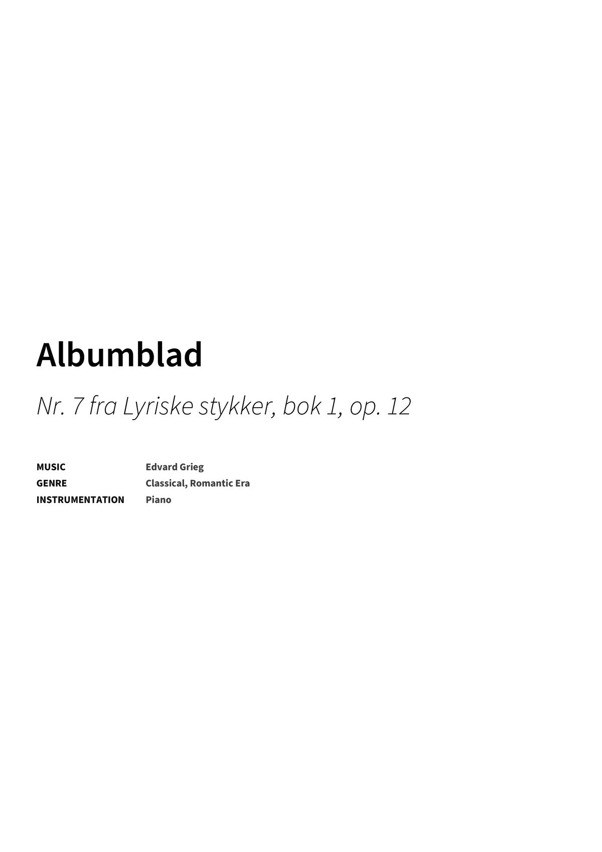 Albumblad - Title Page