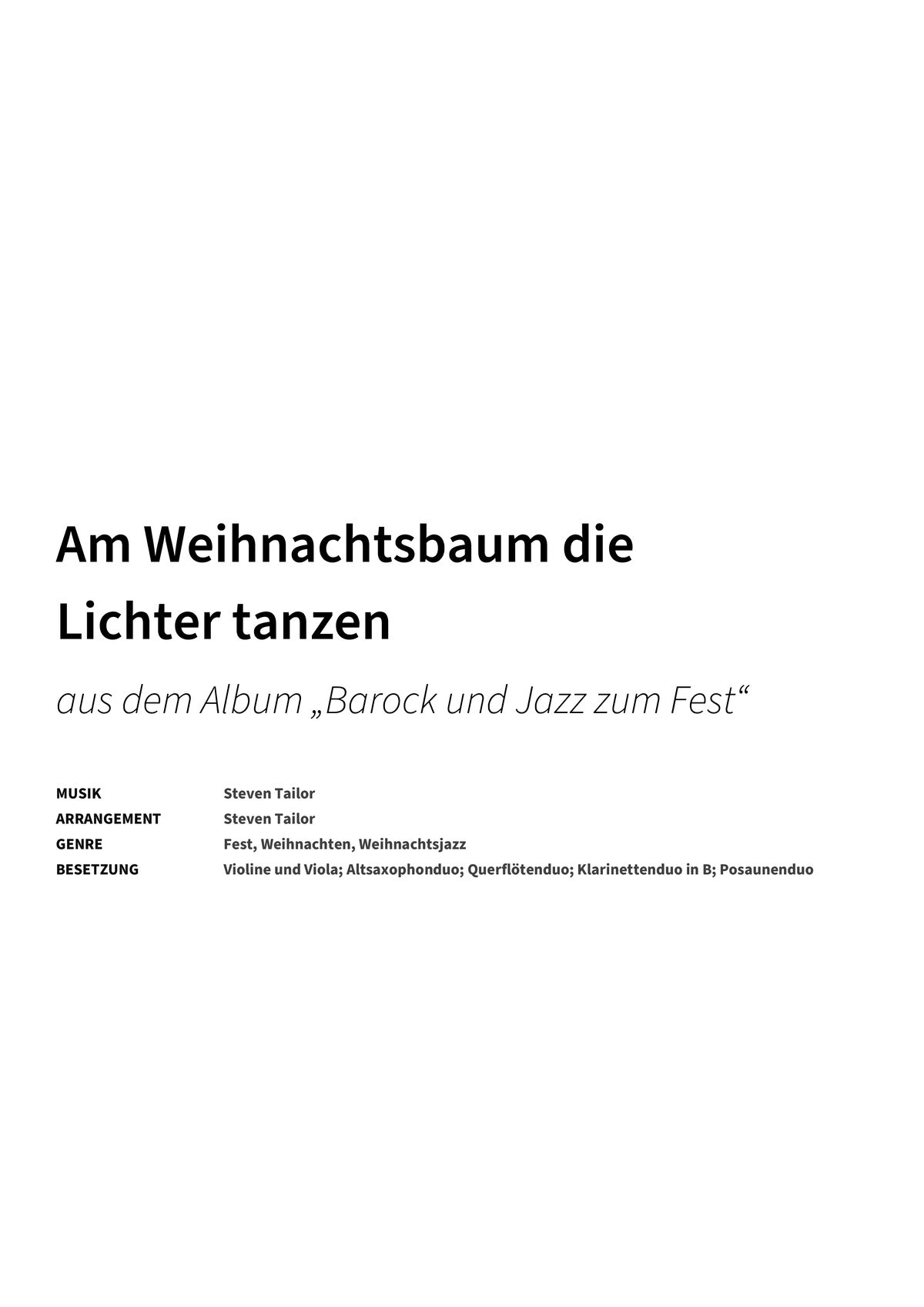 Am Weihnachtsbaum die Lichter tanzen - Title Page