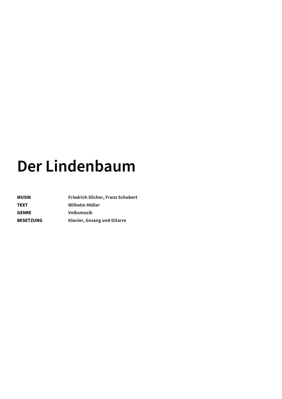Der Lindenbaum - Title Page