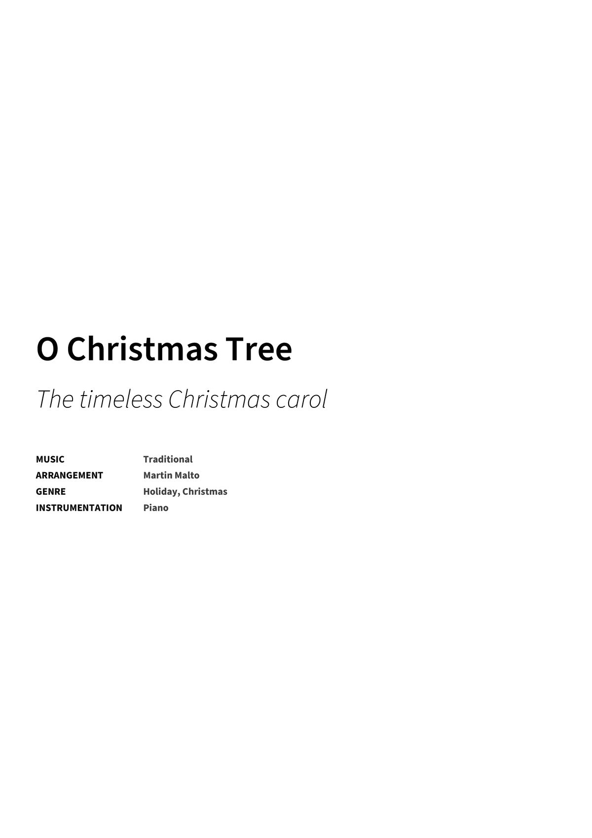 O Christmas Tree - Title Page