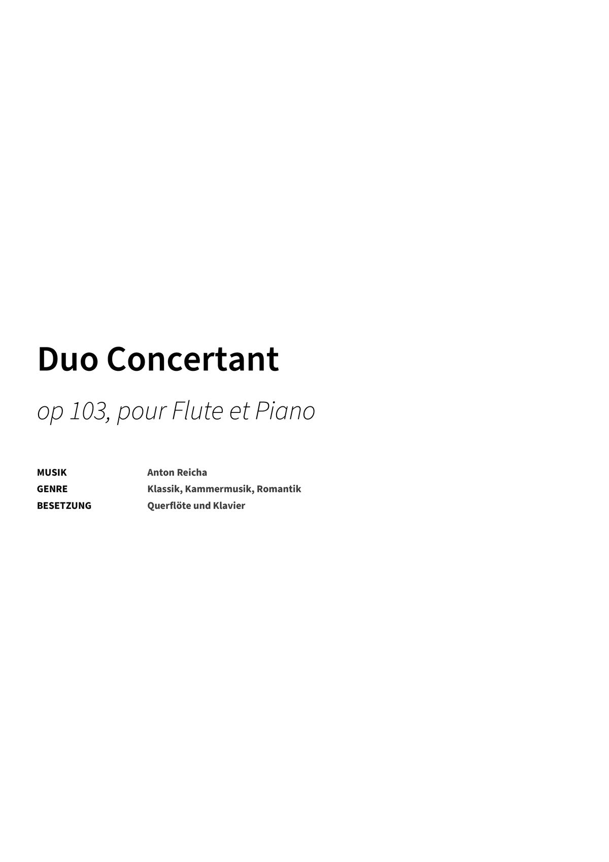 Duo Concertant - Title Page