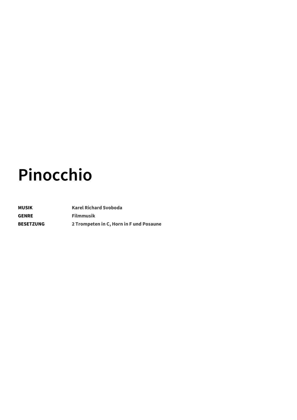 Pinocchio - Title Page