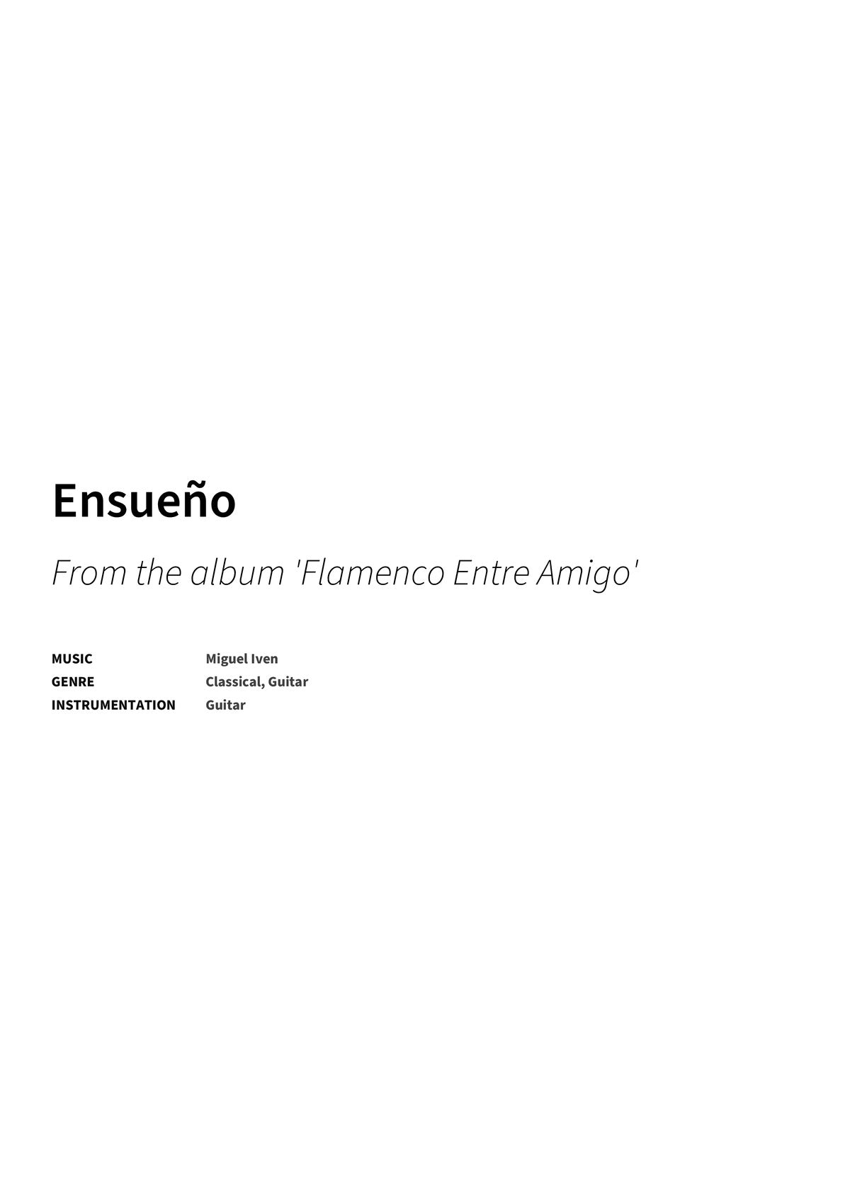 Ensueño - Title Page