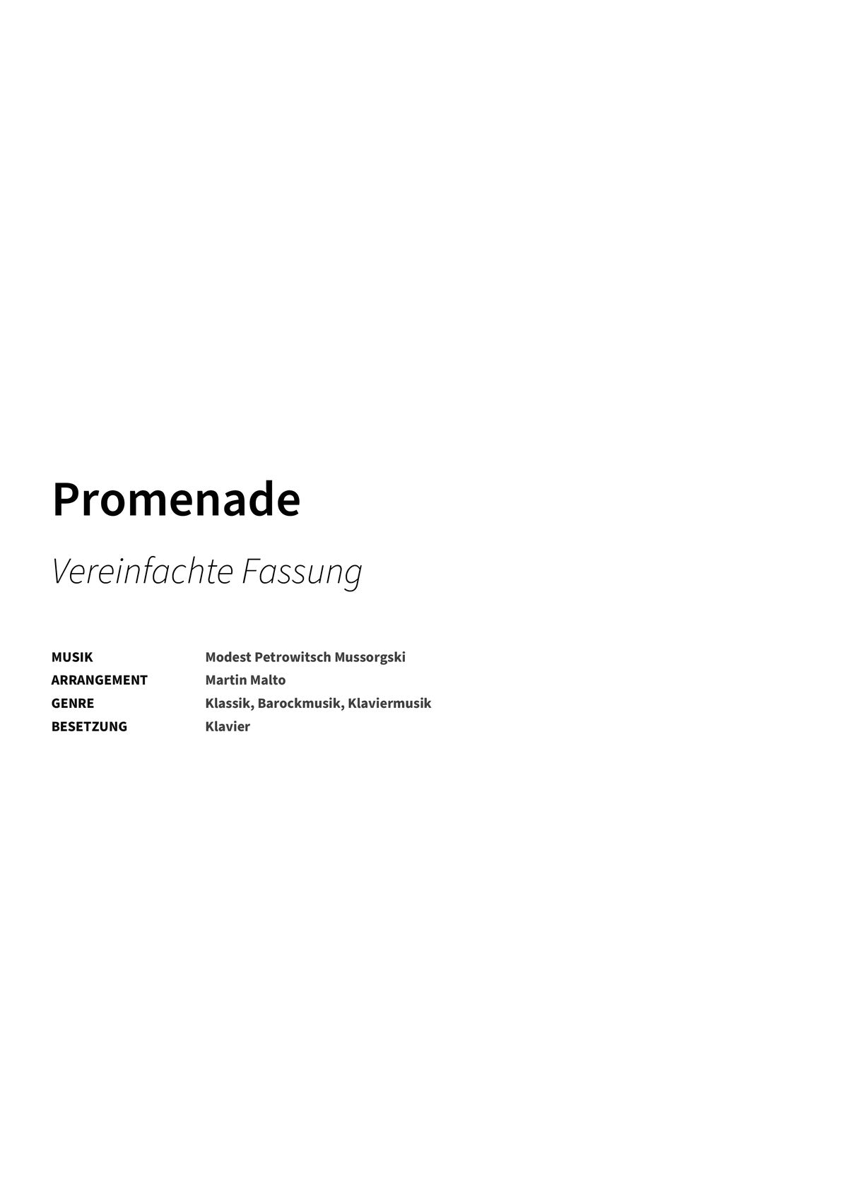 Promenade - Title Page