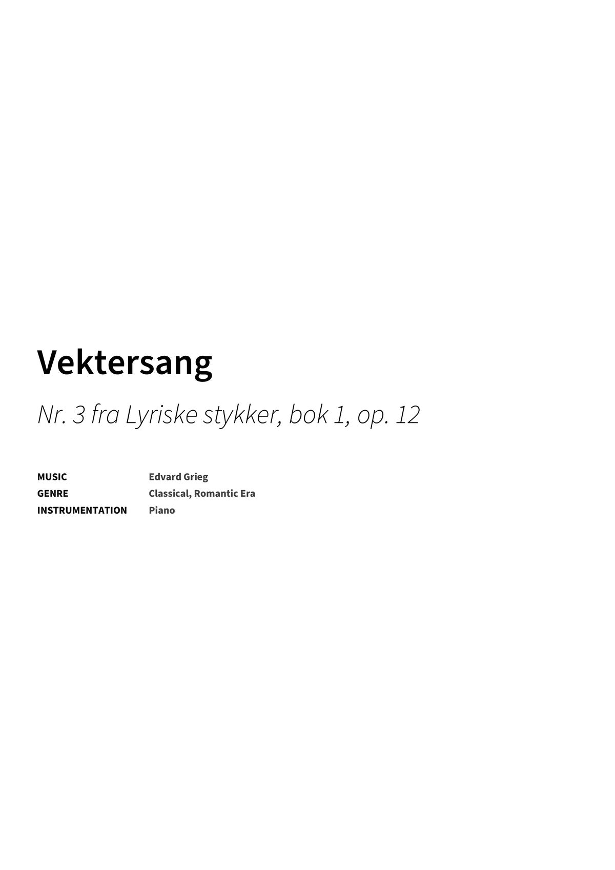 Vektersang - Title Page