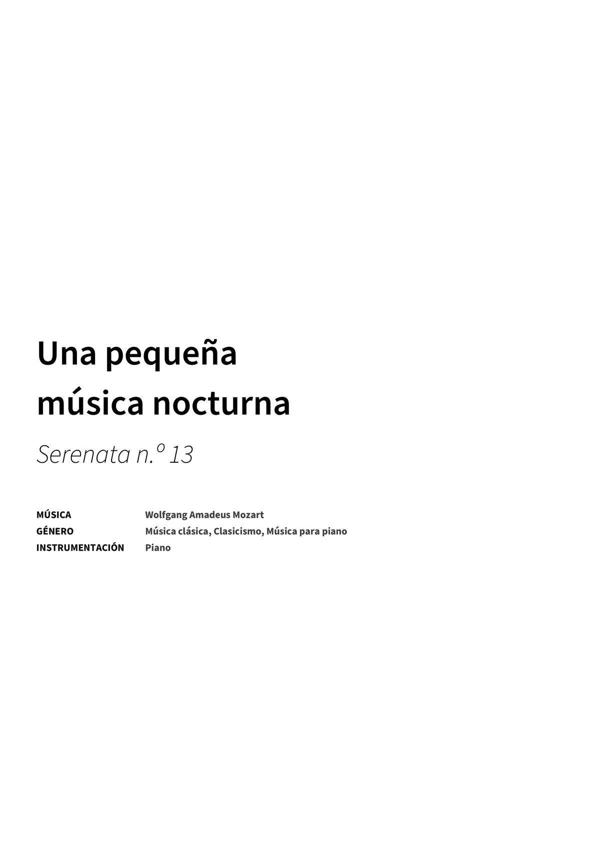 Una pequeña música nocturna - Title Page