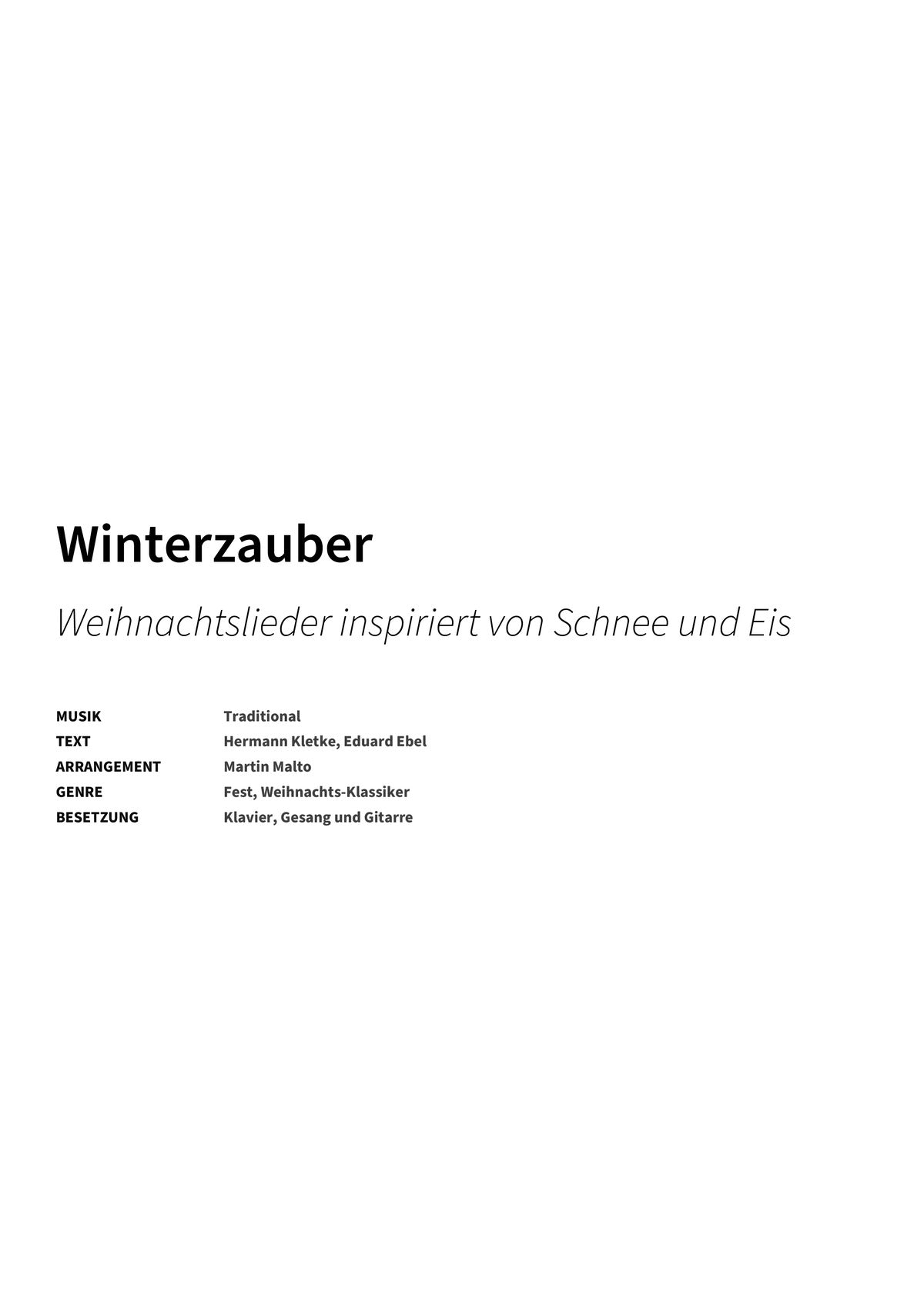 Winterzauber - Title Page