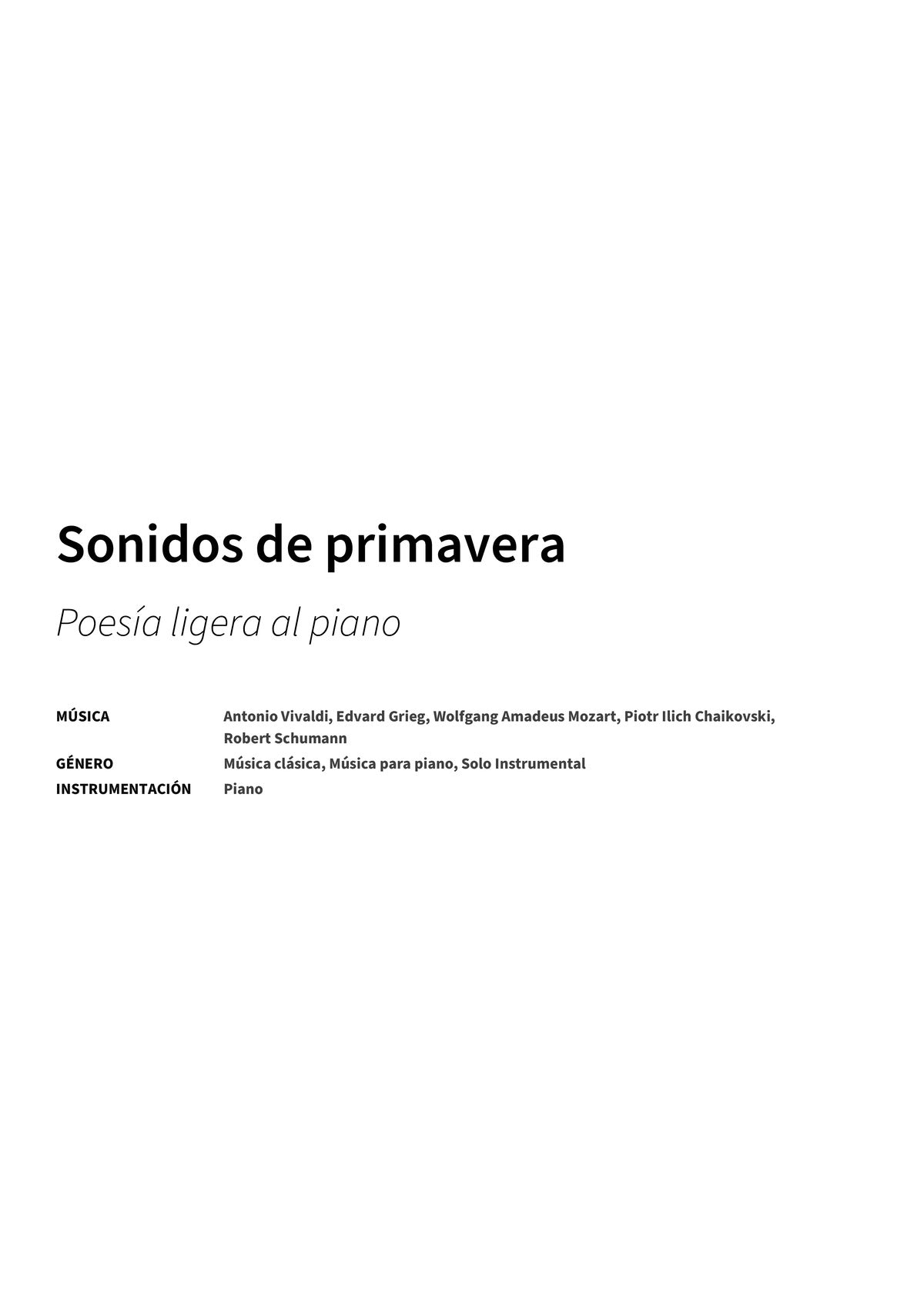 Sonidos de primavera - Title Page