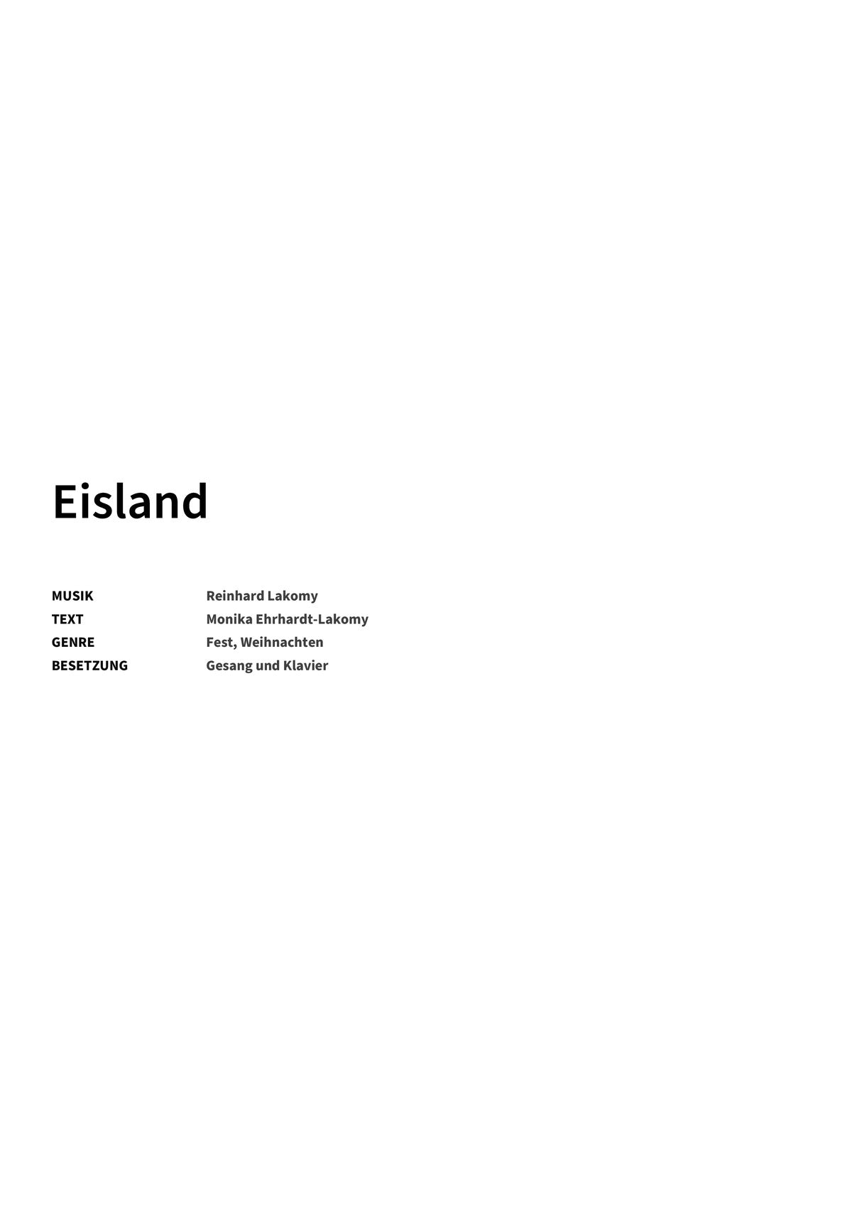 Eisland - Title Page