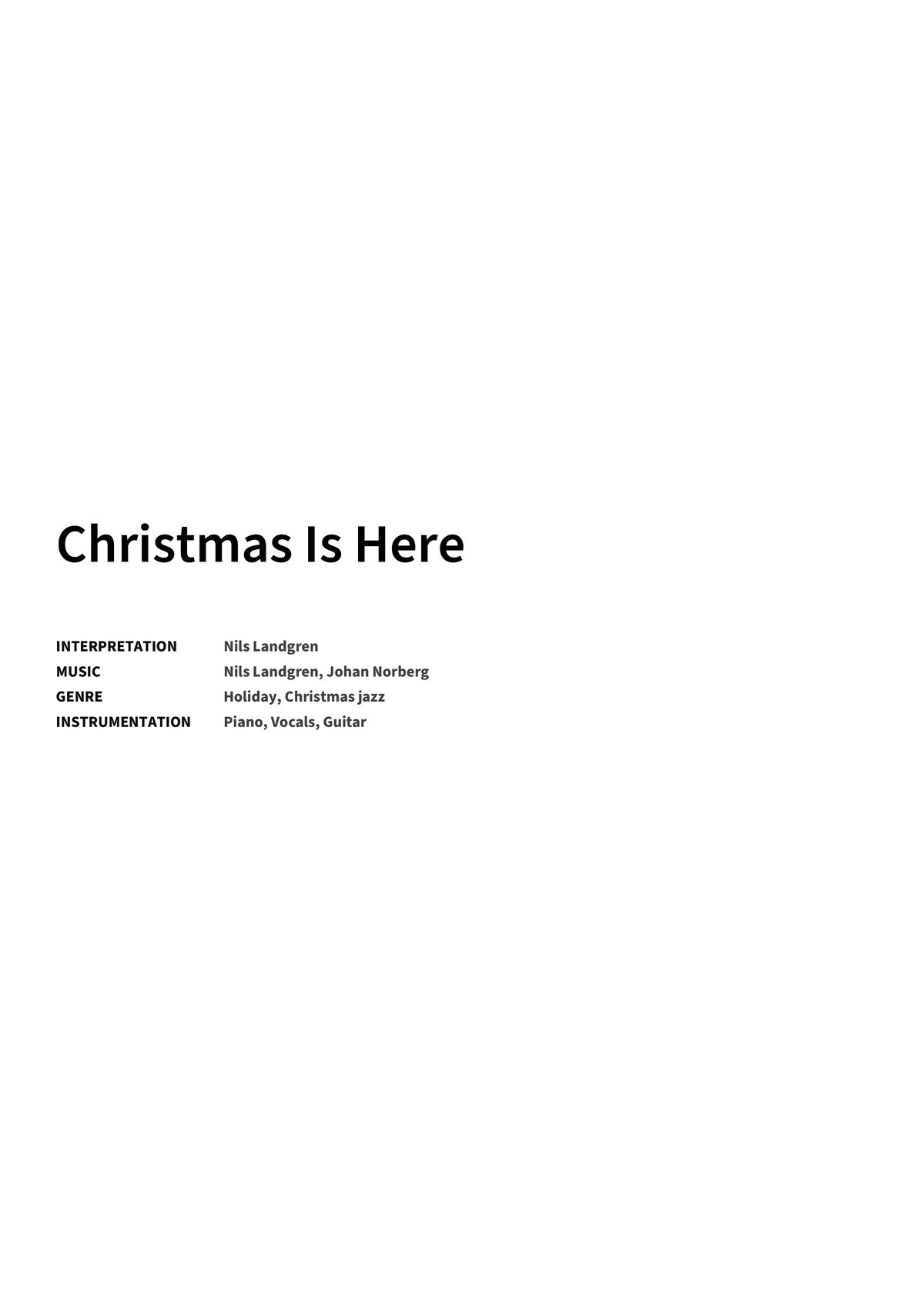 Christmas Is Here - Title Page