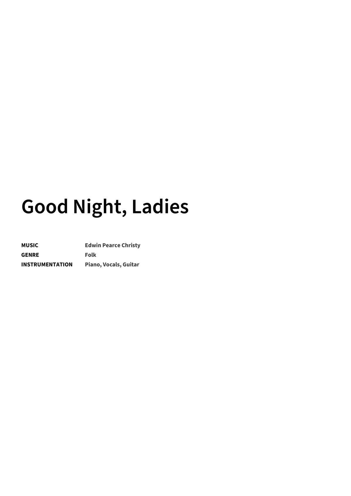 Good Night, Ladies - Title Page