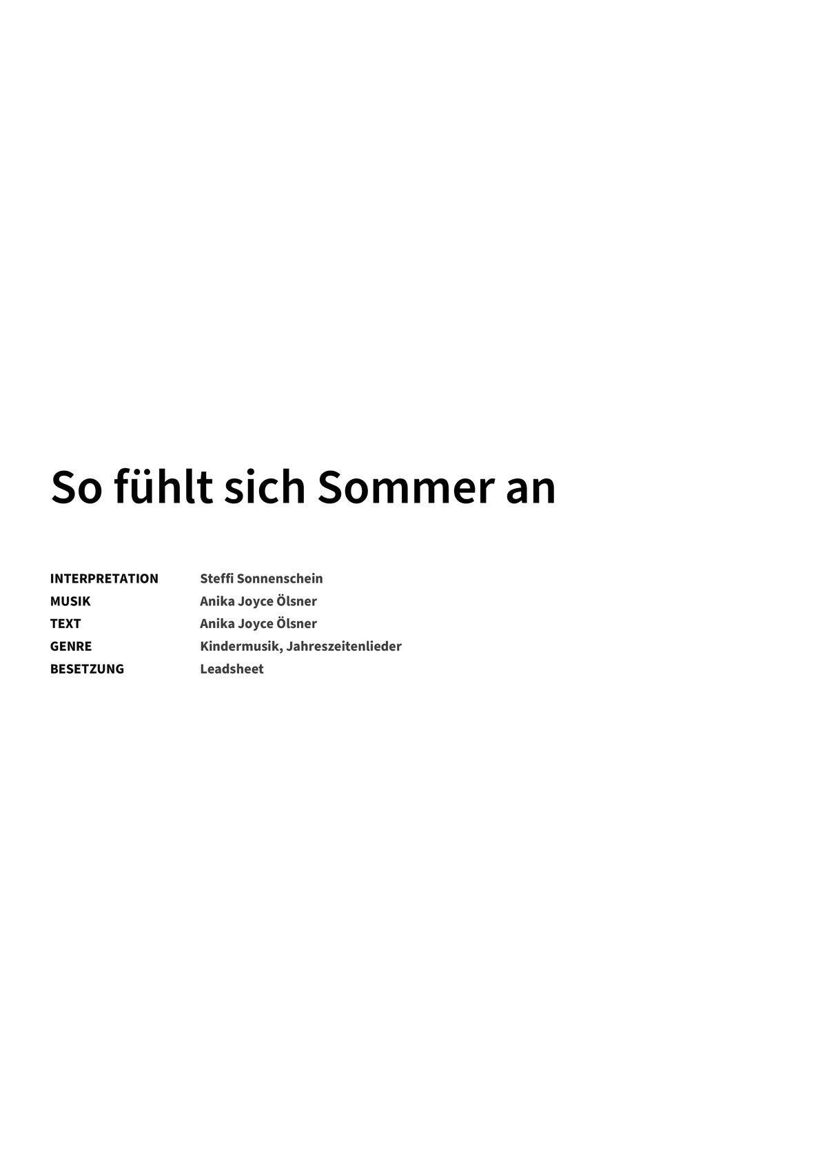 So fühlt sich Sommer an - Title Page