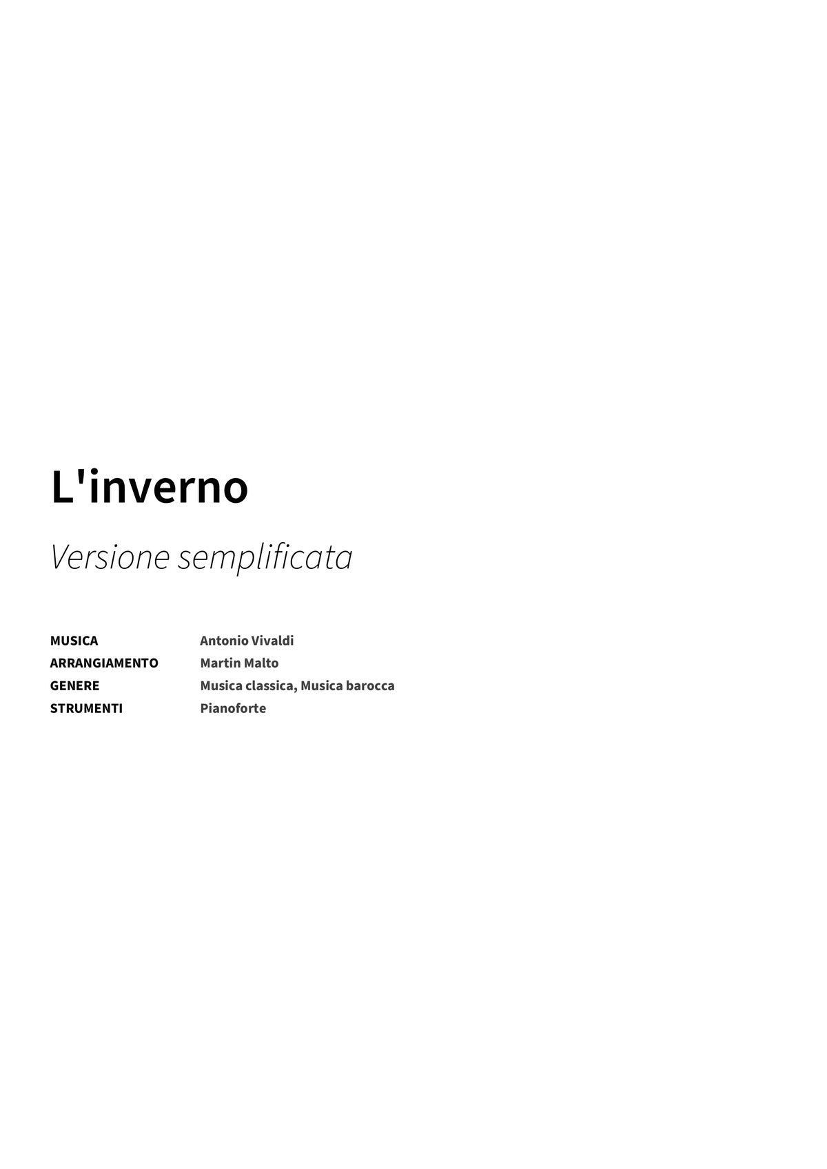 L'inverno - Title Page
