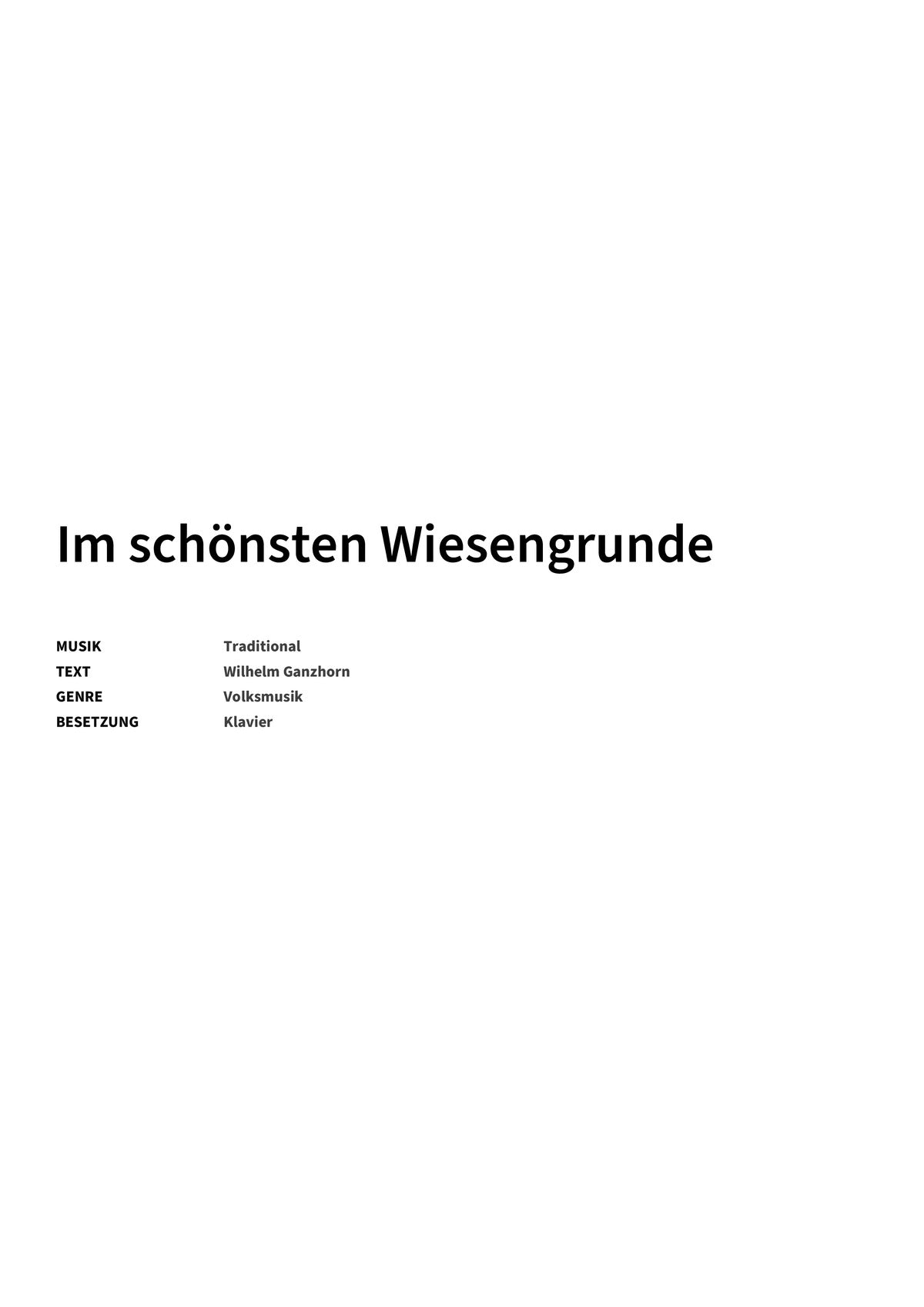 Im schönsten Wiesengrunde - Title Page