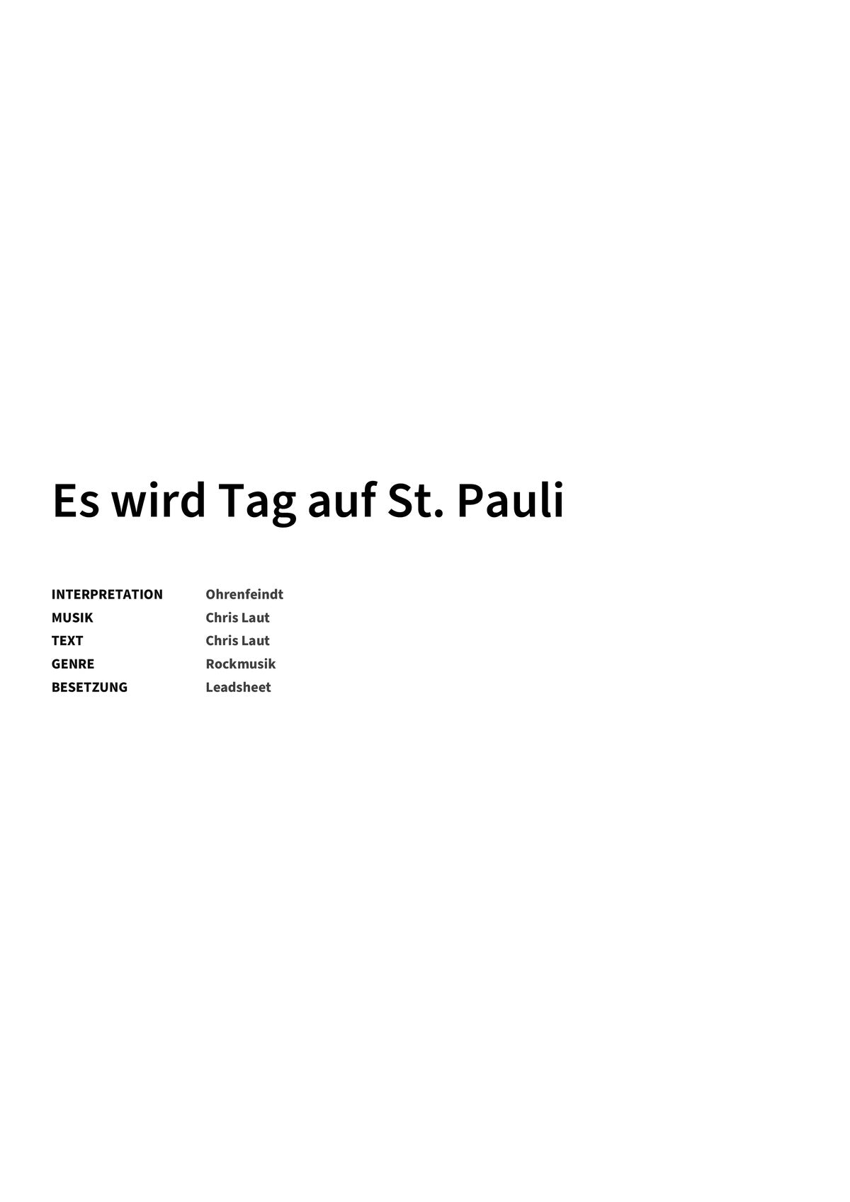 Es wird Tag auf St. Pauli - Title Page