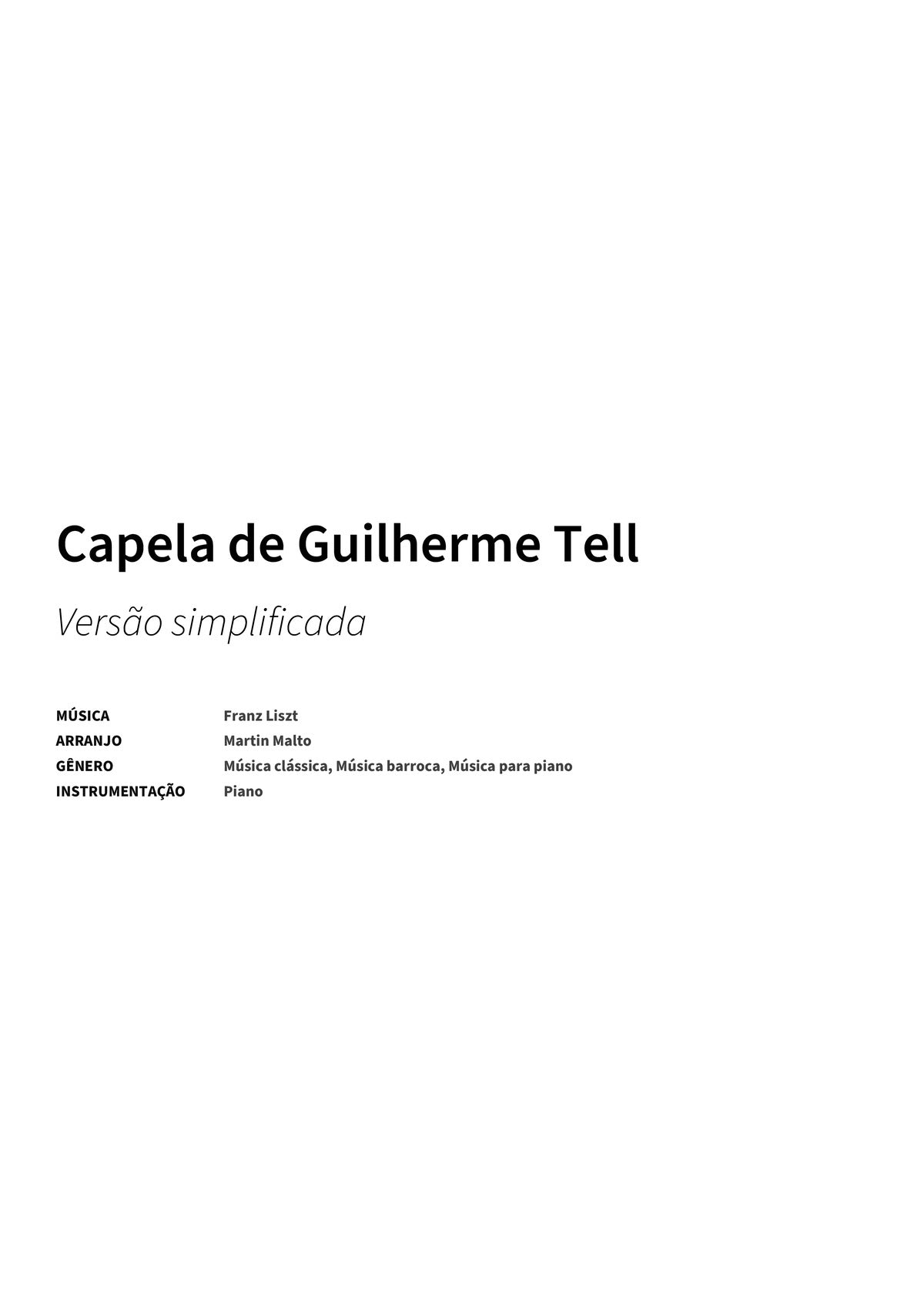 Capela de Guilherme Tell - Title Page