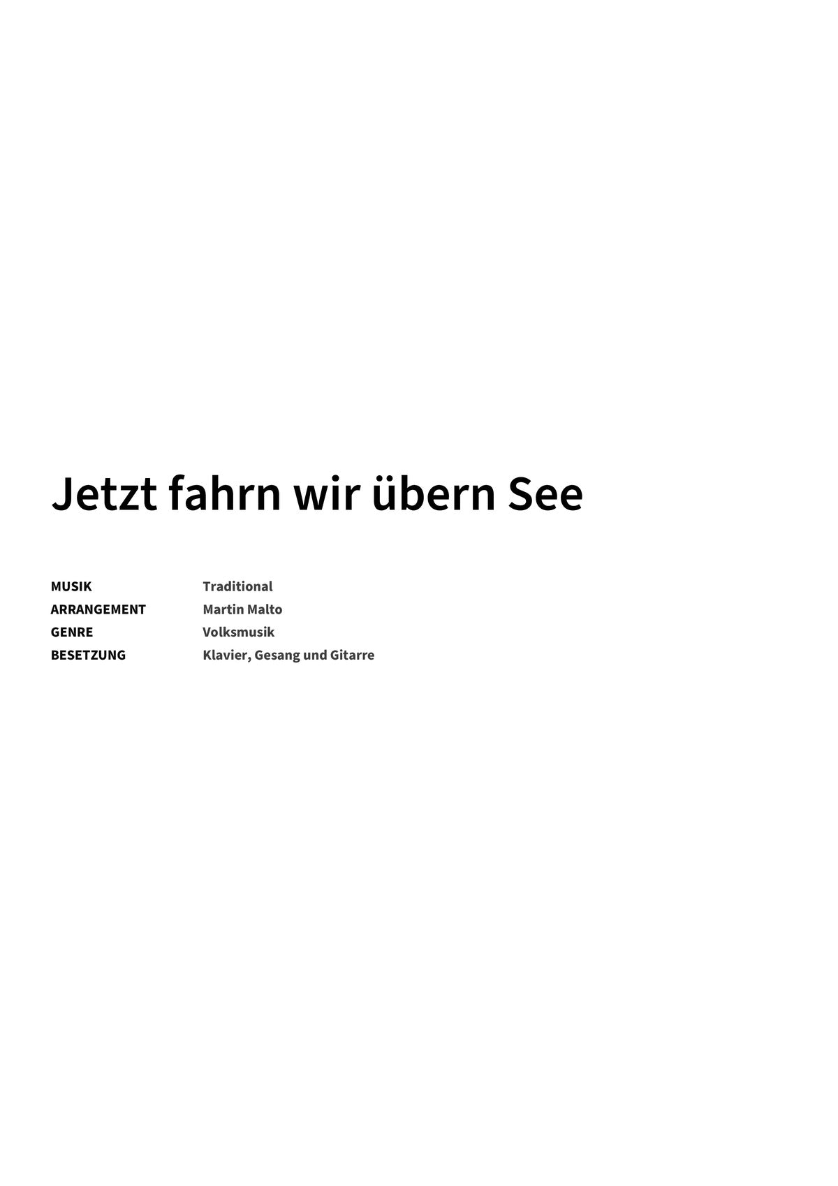 Jetzt fahrn wir übern See - Title Page