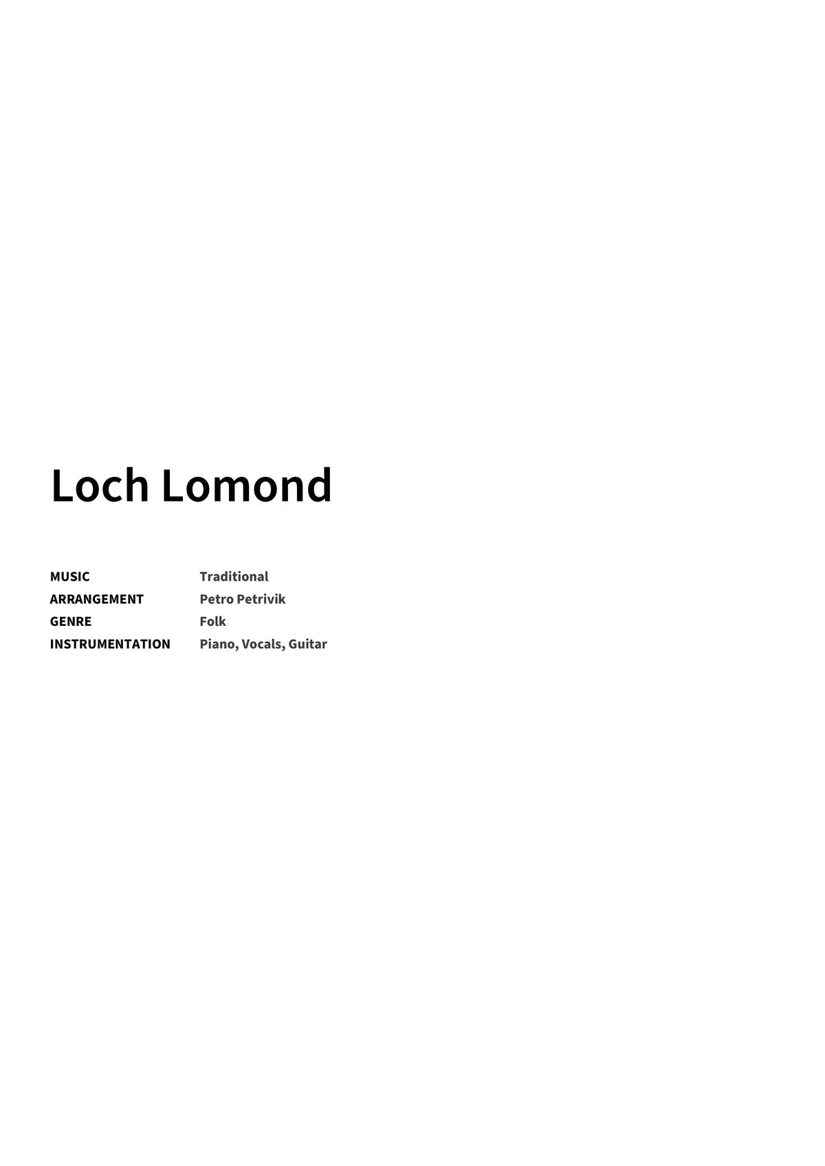 Loch Lomond - Title Page
