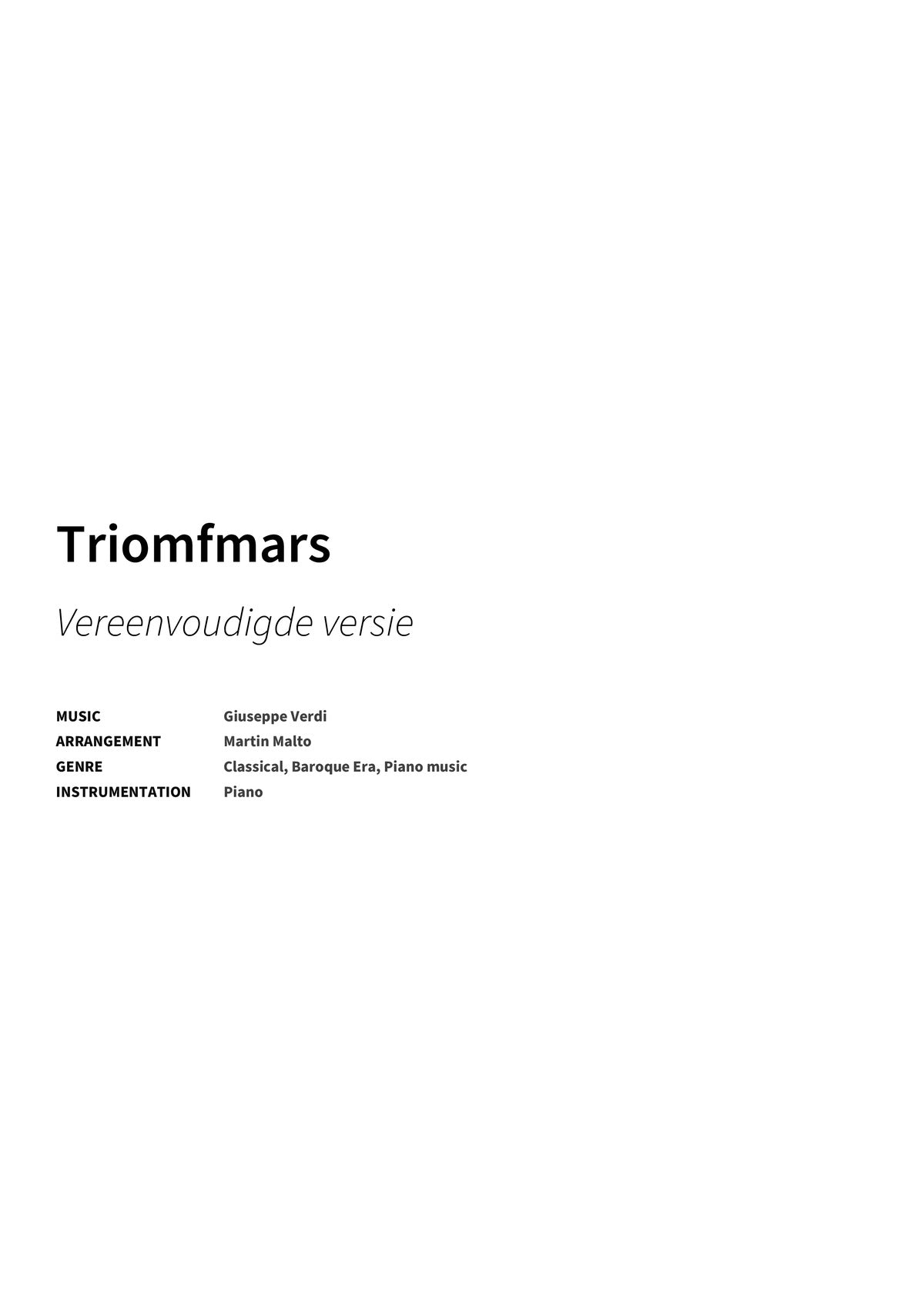 Triomfmars - Title Page