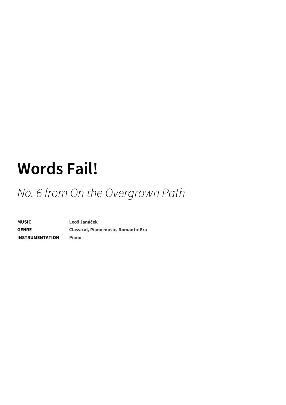 Words Fail! - Title Page