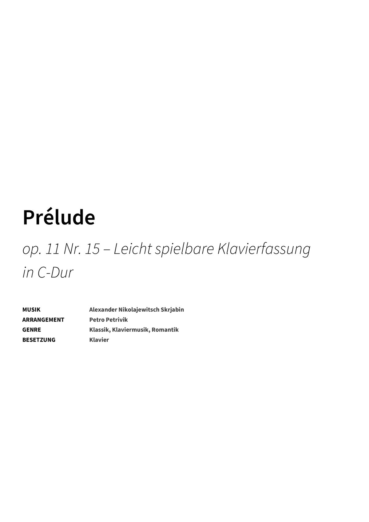 Prélude - Title Page