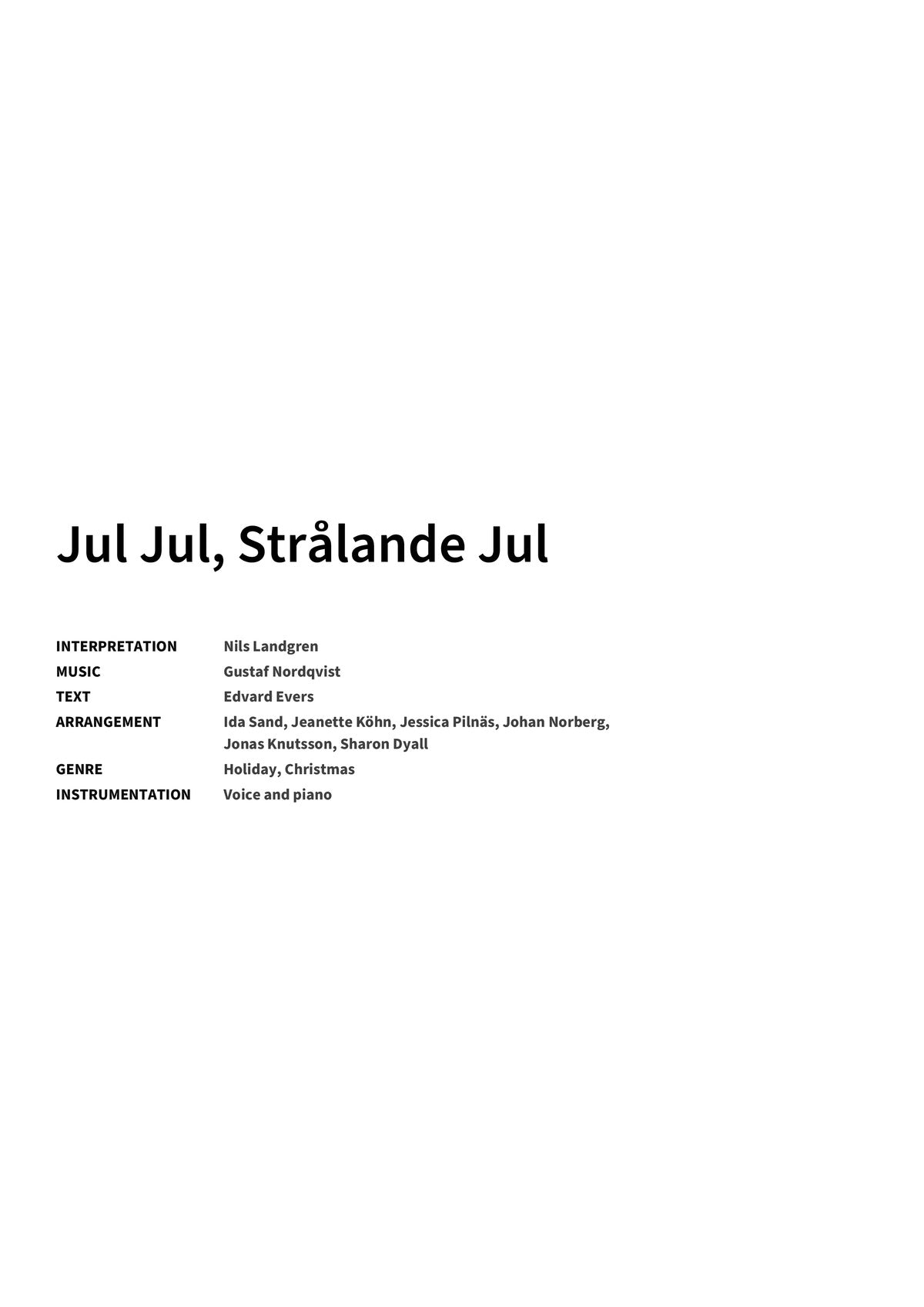 Jul Jul, Strålande Jul - Title Page