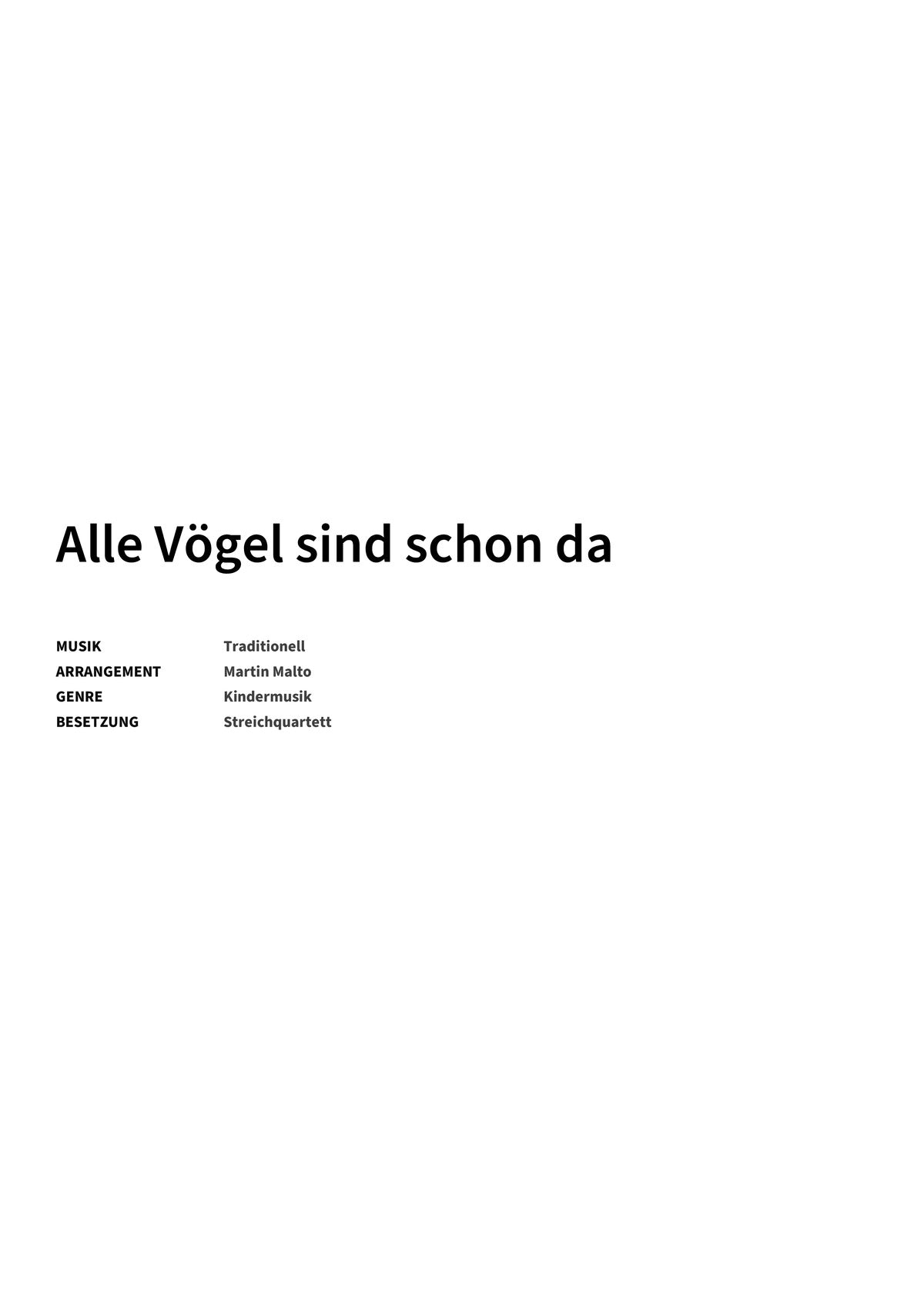 Alle Vögel sind schon da - Title Page