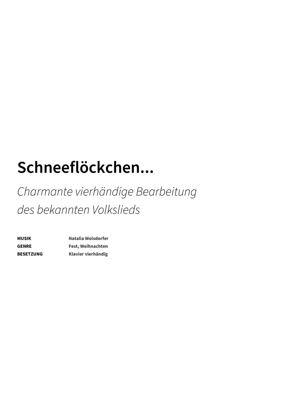 Schneeflöckchen... - Title Page