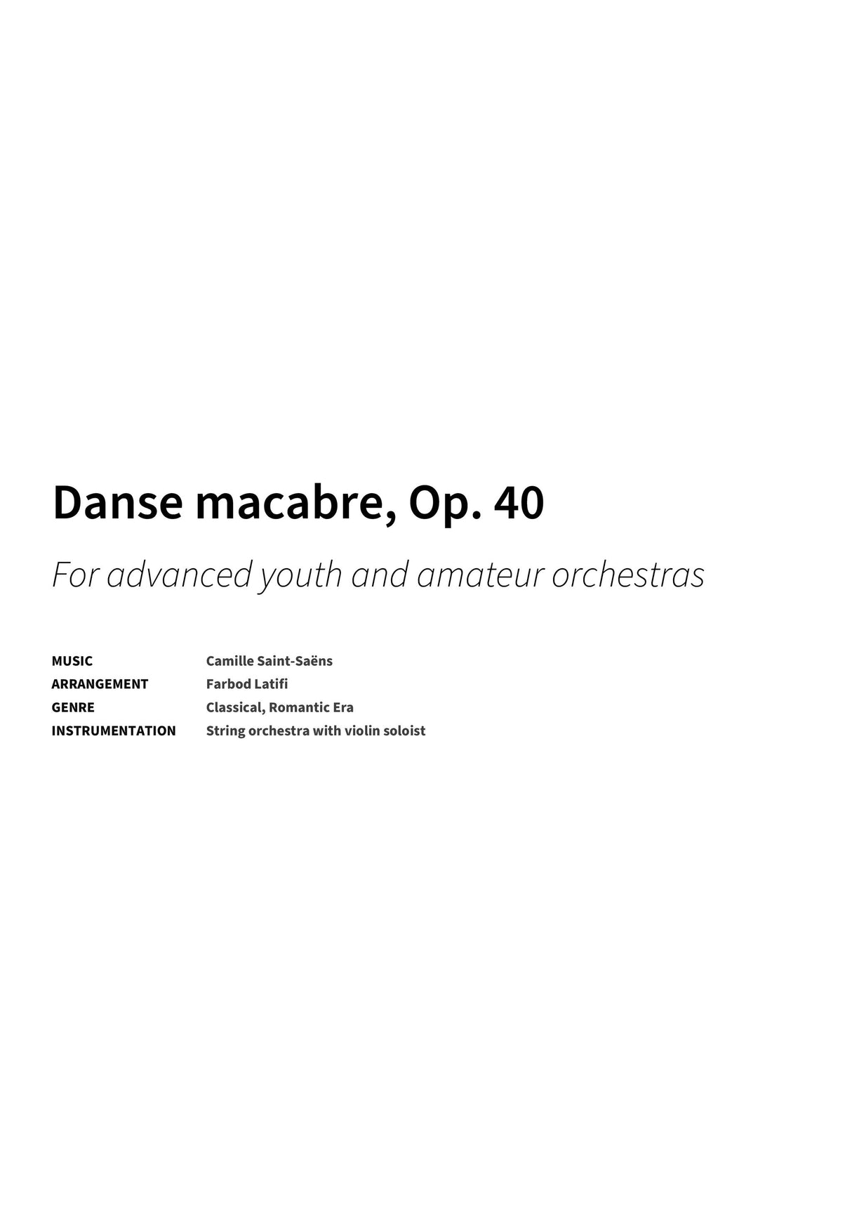 Danse macabre, Op. 40 - Title Page
