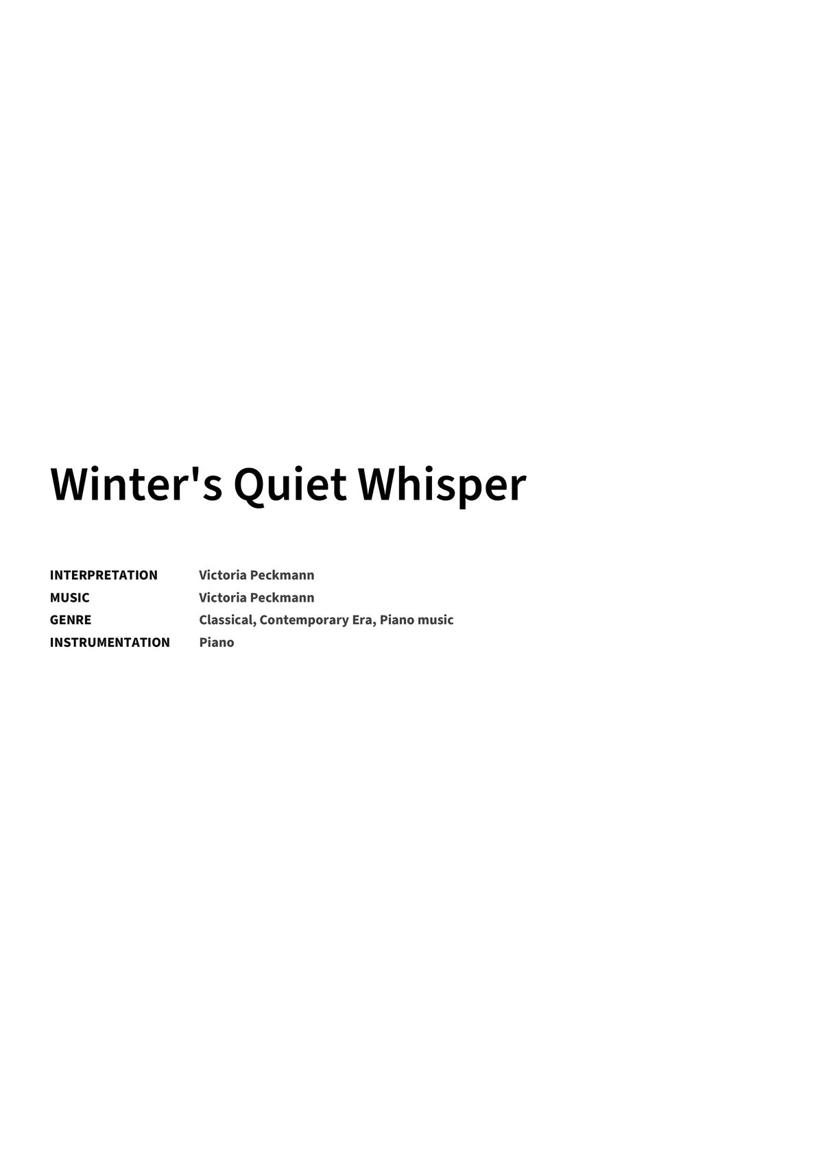 Winter's Quiet Whisper - Title Page