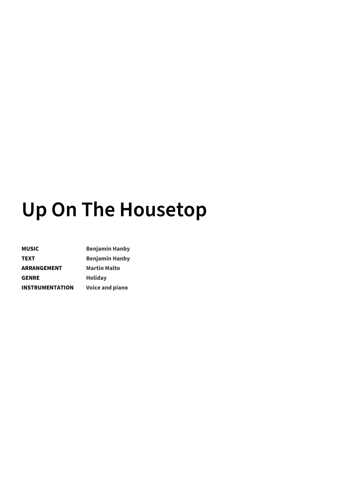 Up On The Housetop - Title Page