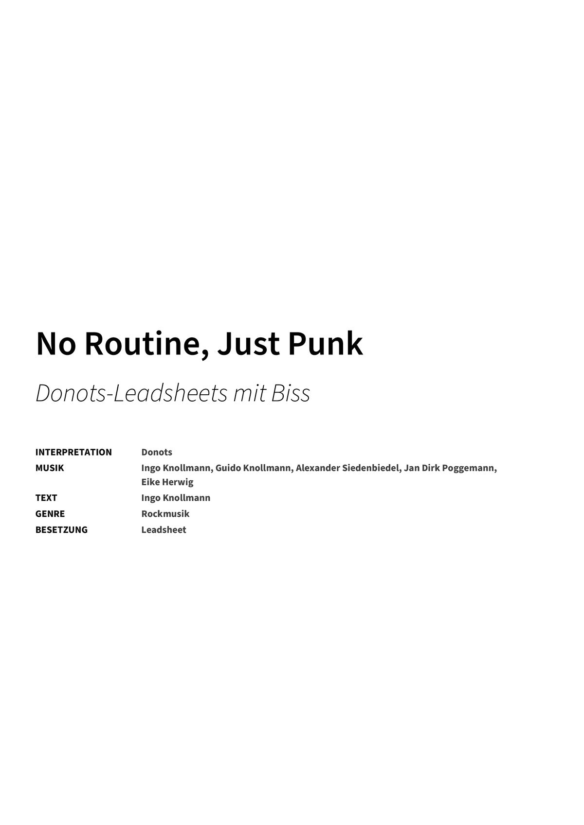 No Routine, Just Punk - Title Page
