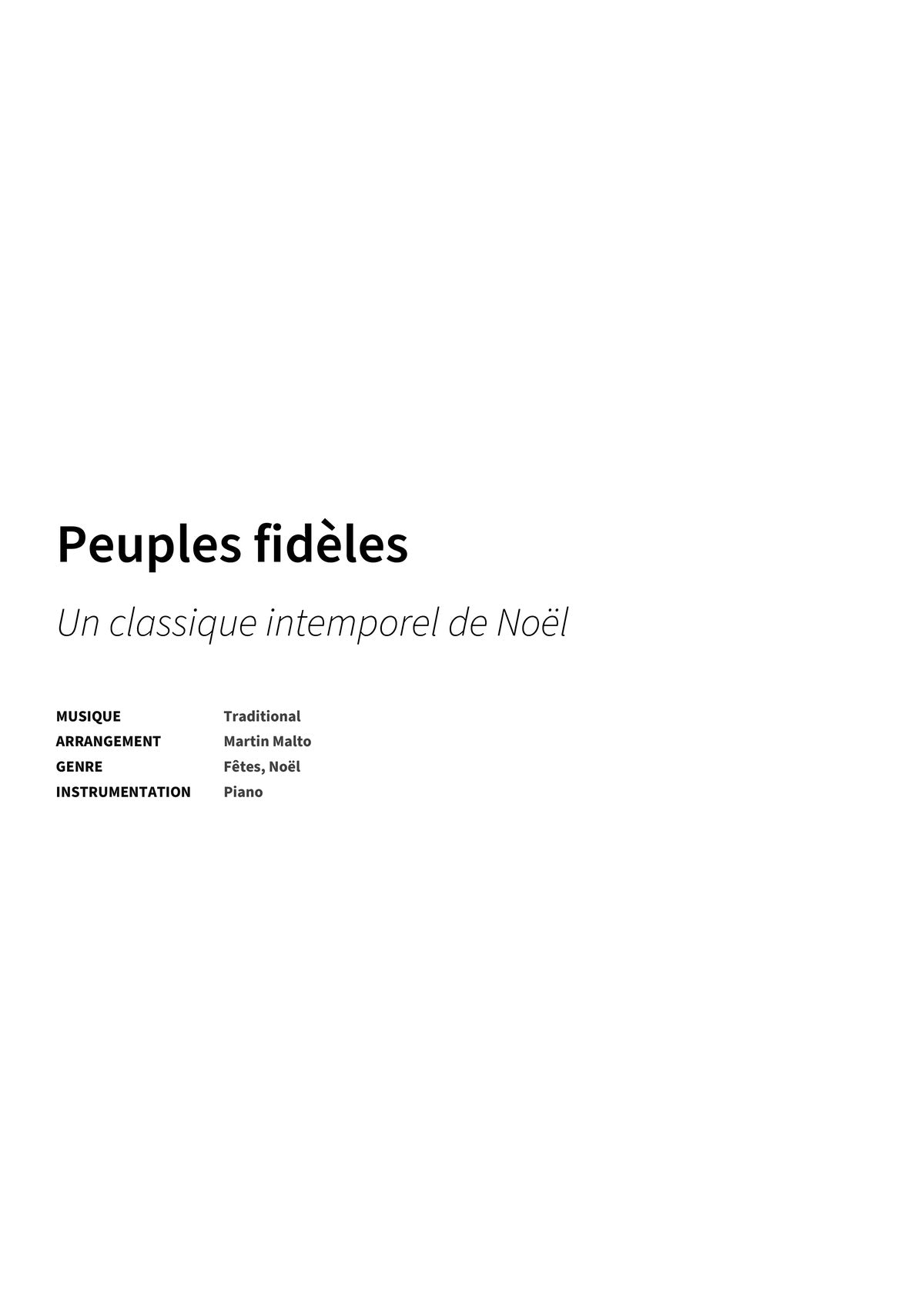Peuples fidèles - Title Page