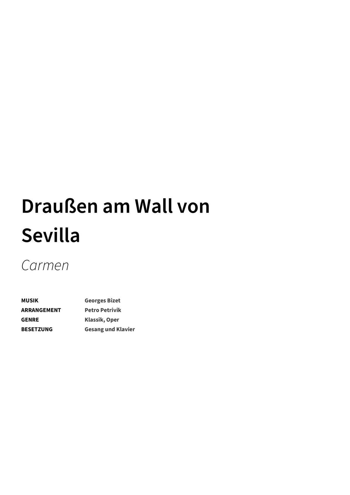 Draußen am Wall von Sevilla - Title Page