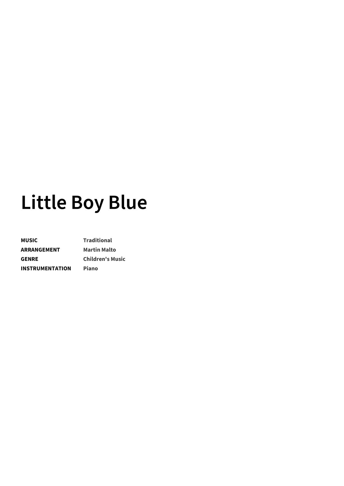 Little Boy Blue - Title Page