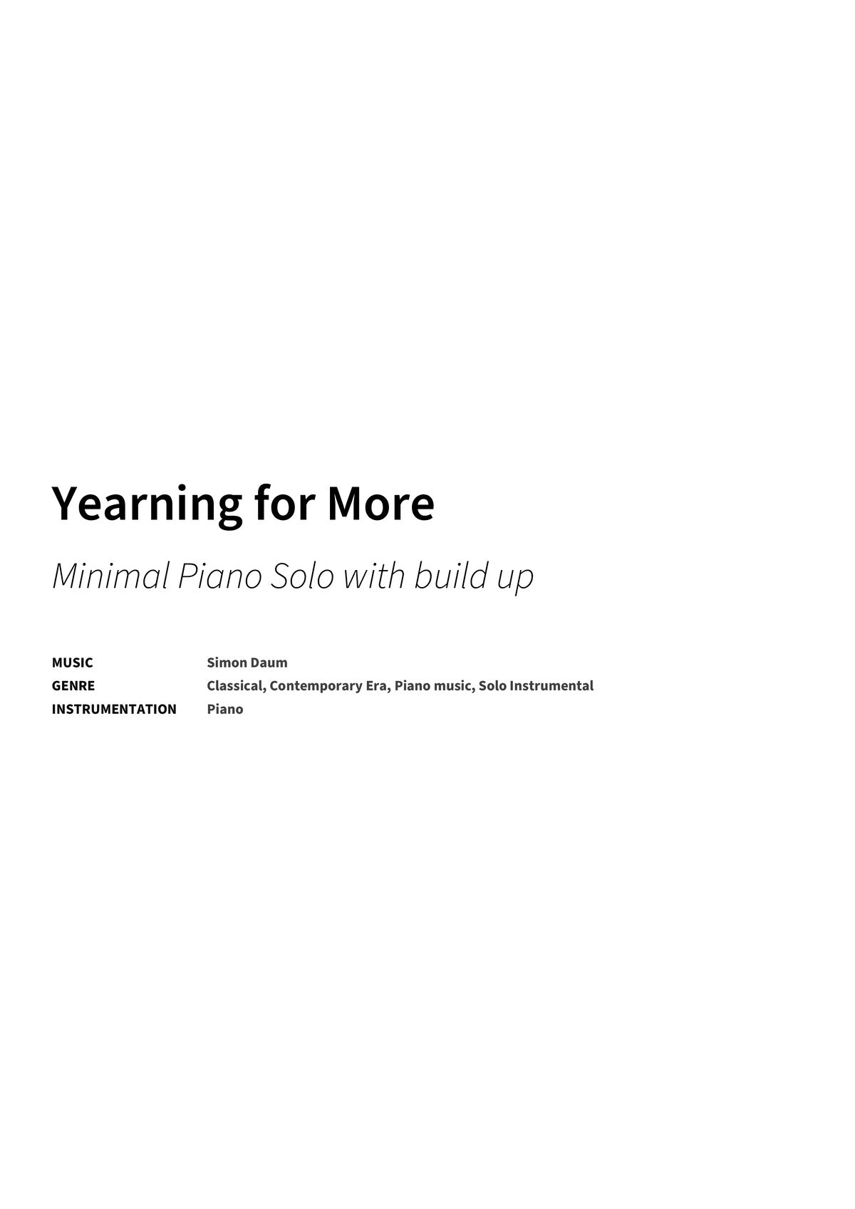 Yearning for More - Title Page