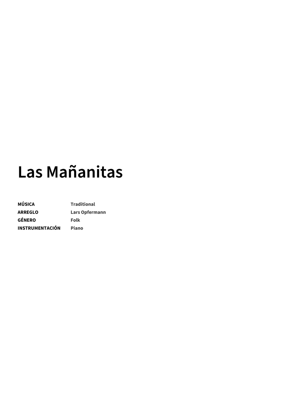 Las Mañanitas - Title Page