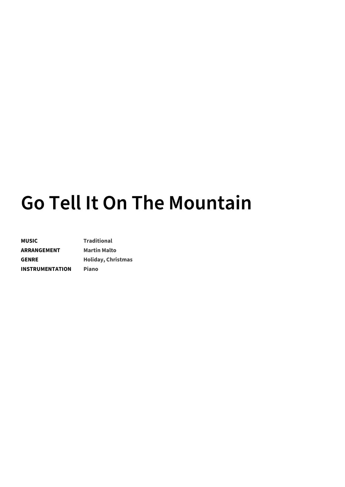 Go Tell It On The Mountain - Title Page