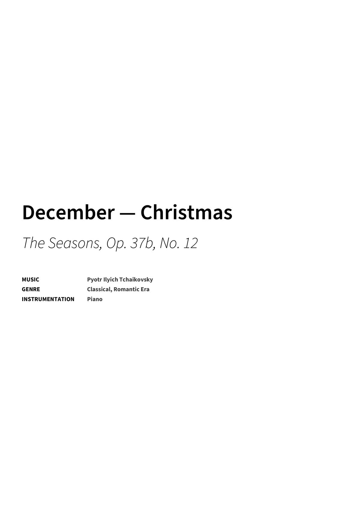 December — Christmas - Title Page