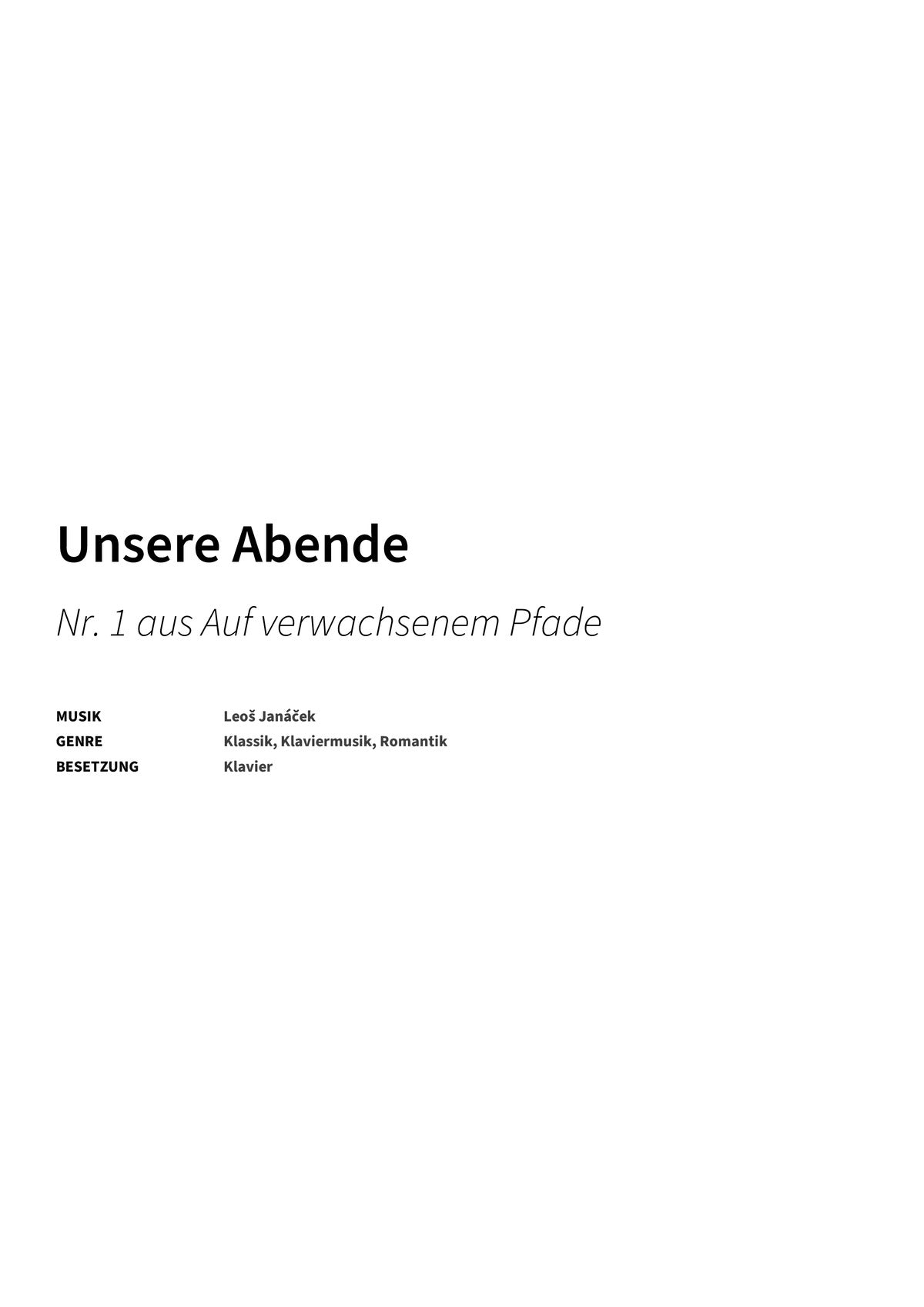 Unsere Abende - Title Page
