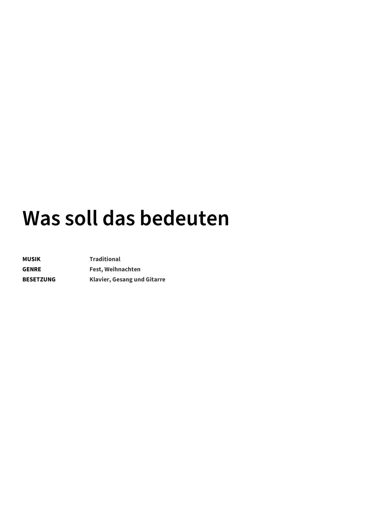 Was soll das bedeuten - Title Page