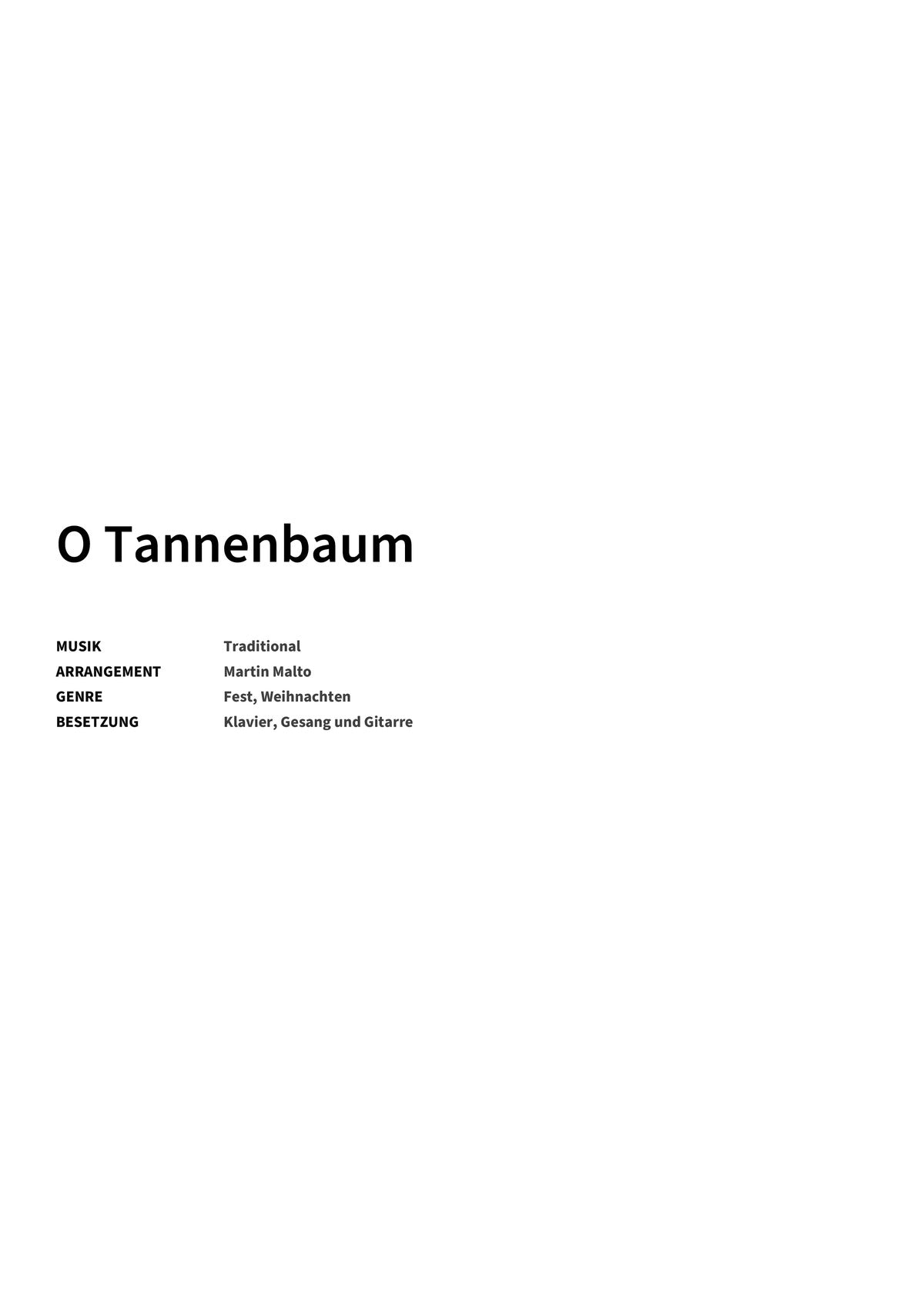 O Tannenbaum - Title Page