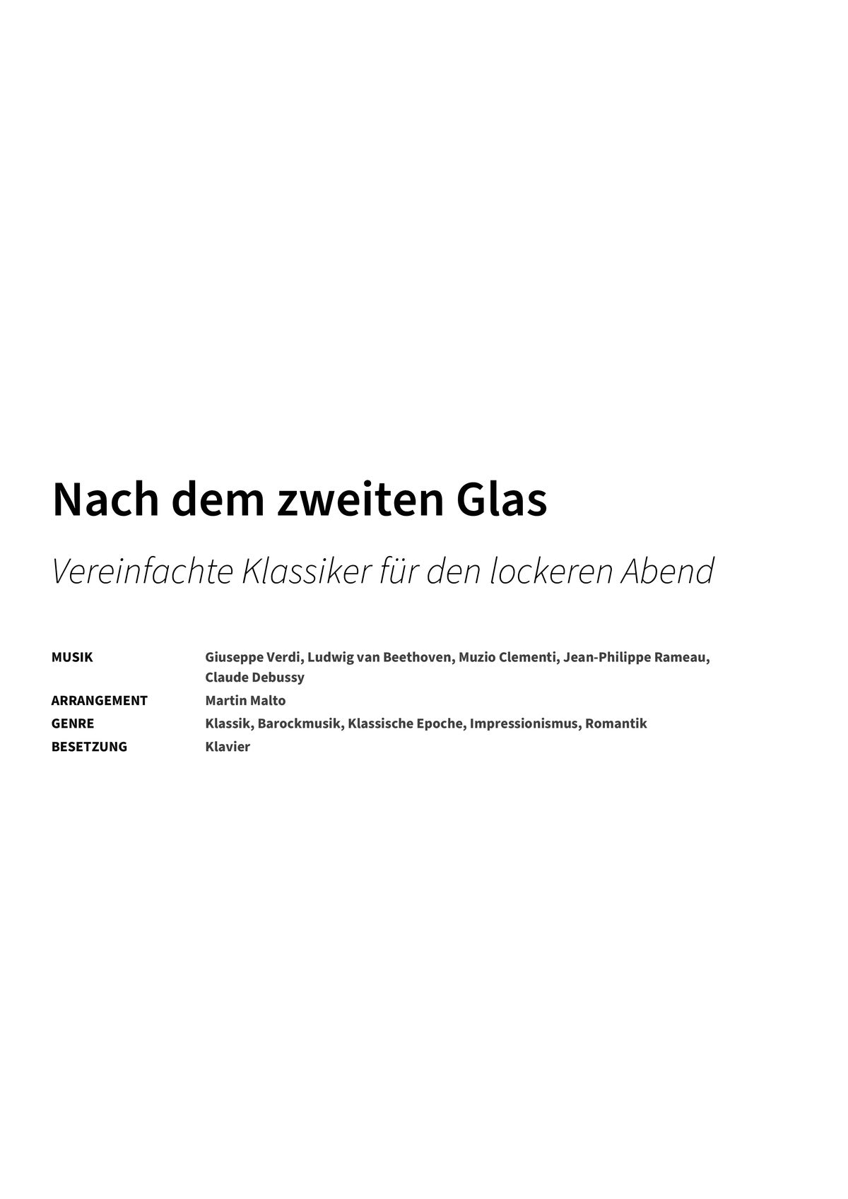 Nach dem zweiten Glas - Title Page