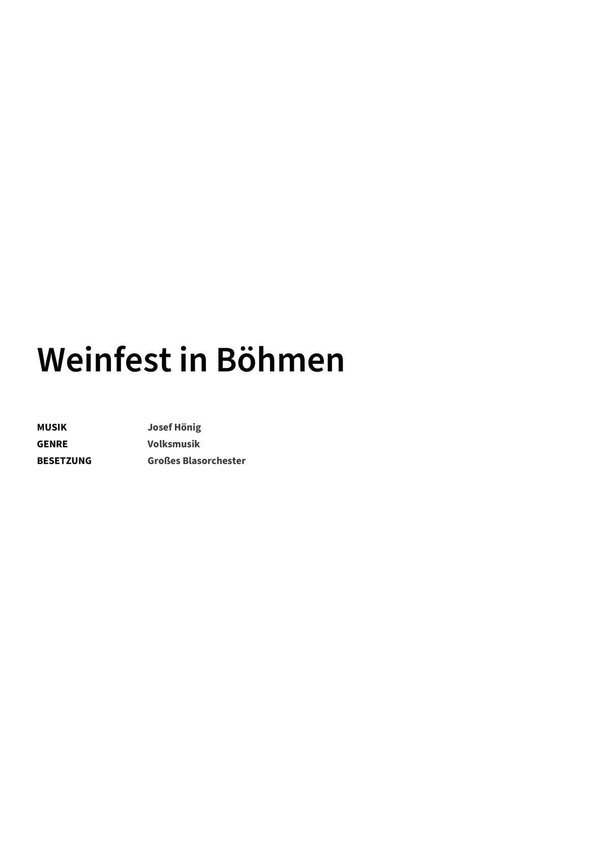 Weinfest in Böhmen - Title Page