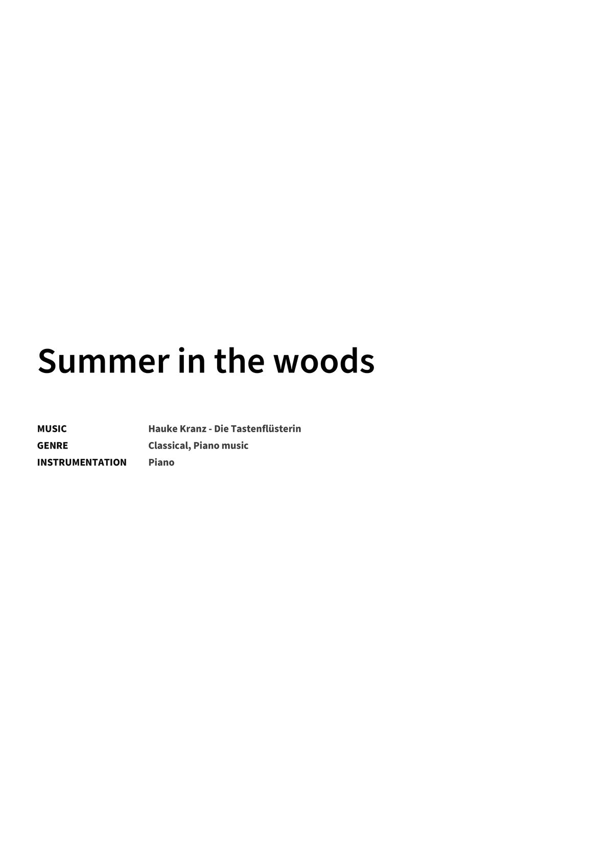 Summer in the woods - Title Page