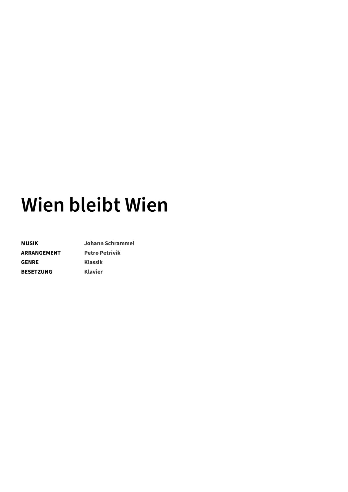 Wien bleibt Wien - Title Page