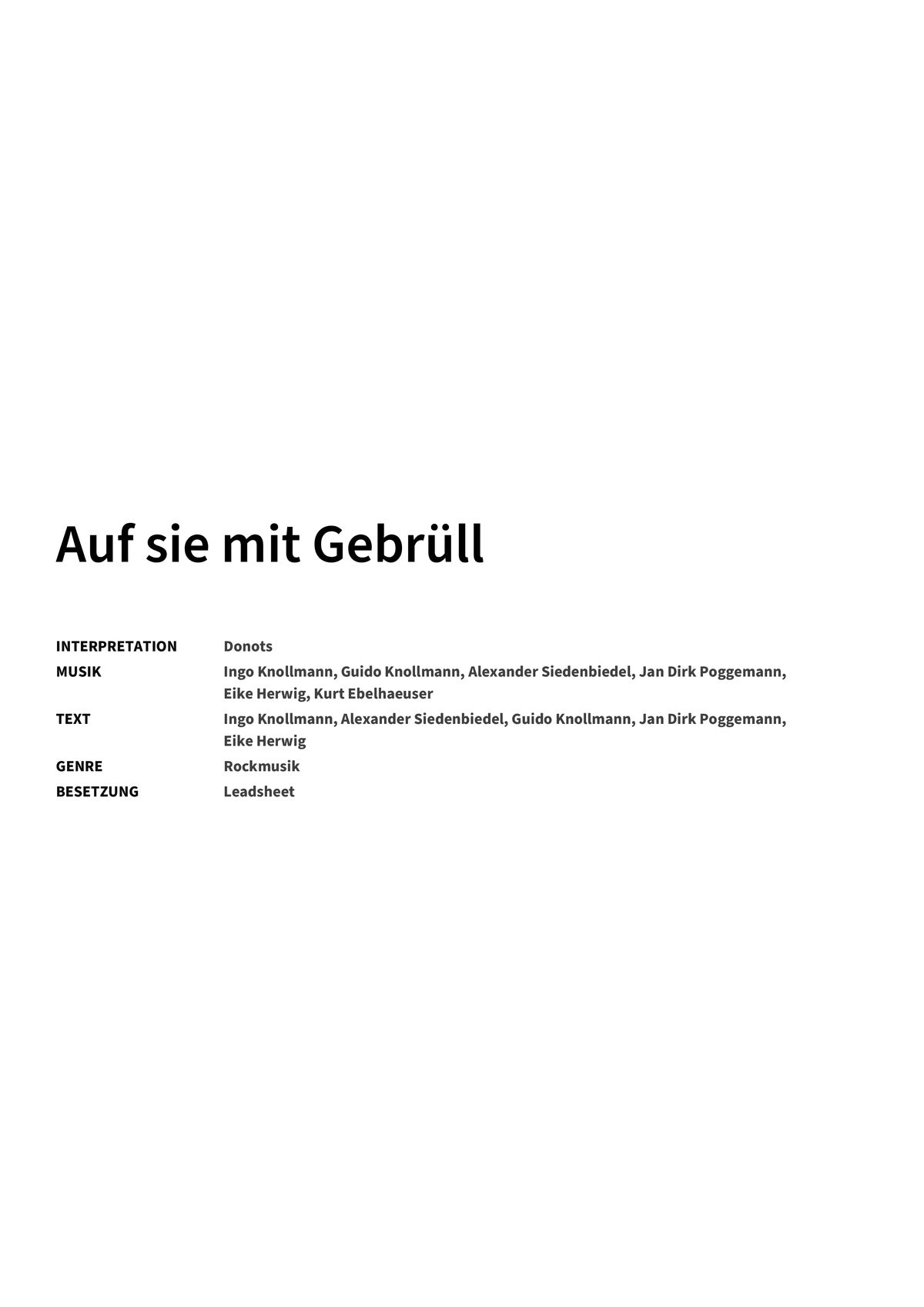 Auf sie mit Gebrüll - Title Page