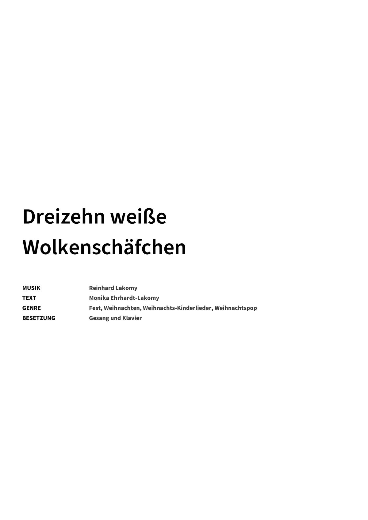 Dreizehn weiße Wolkenschäfchen - Title Page