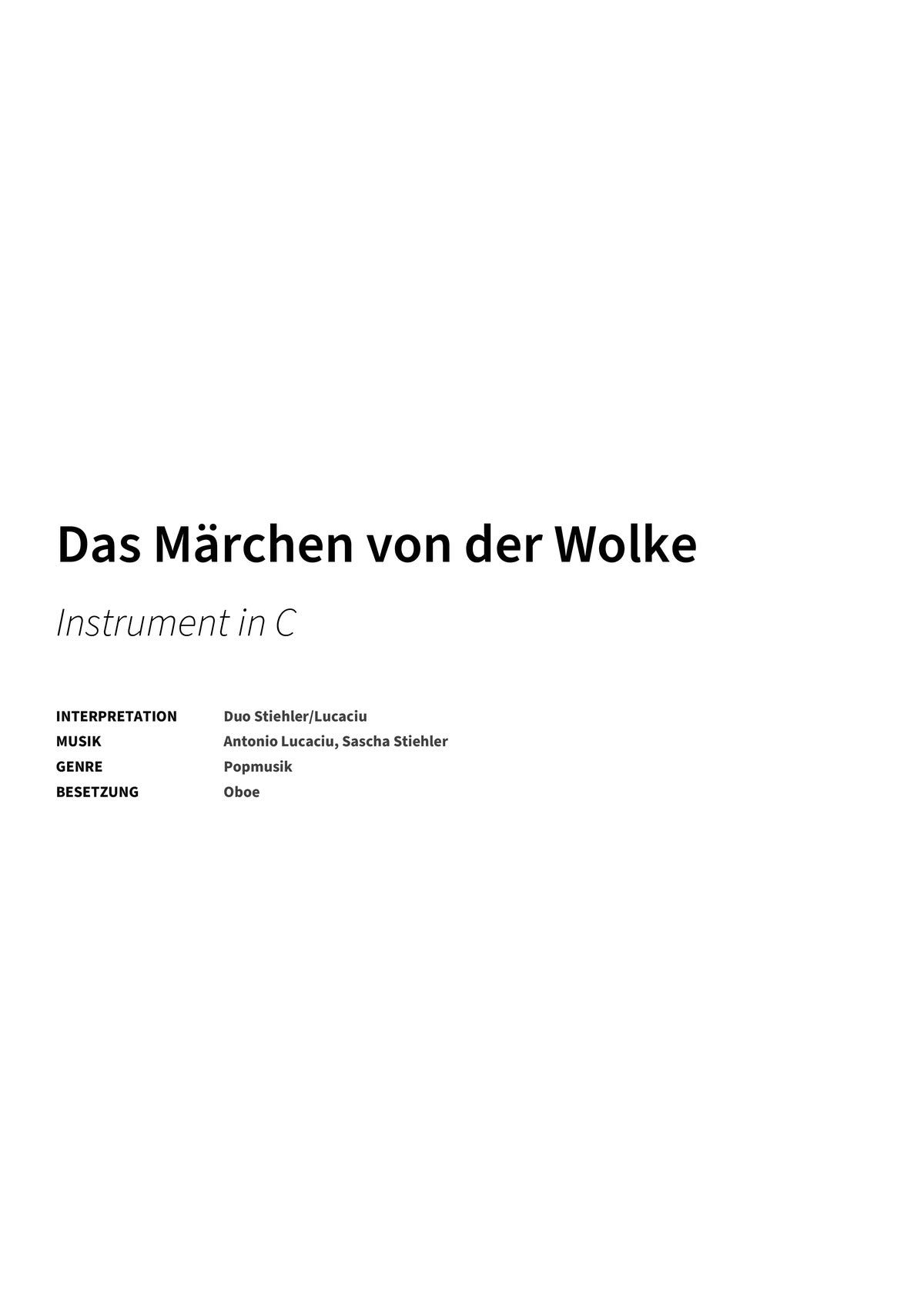 Das Märchen von der Wolke - Title Page
