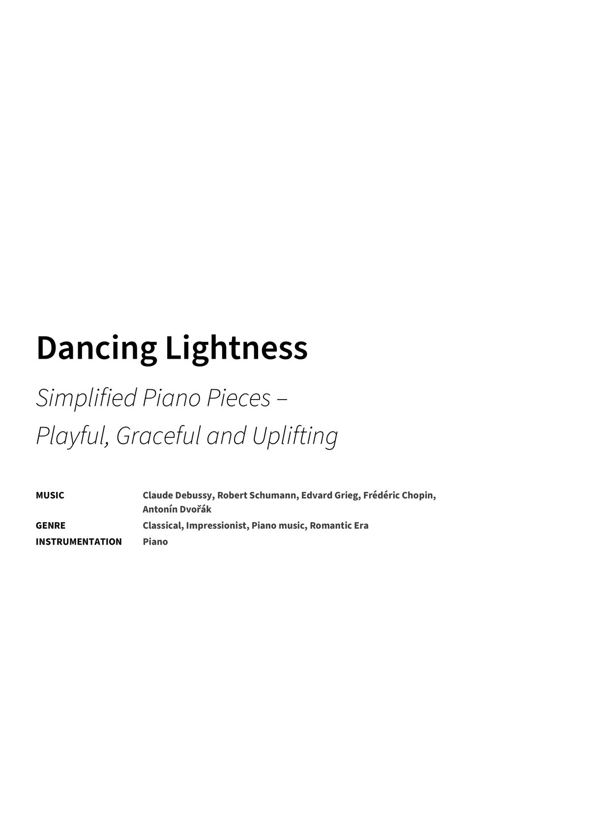 Dancing Lightness - Title Page